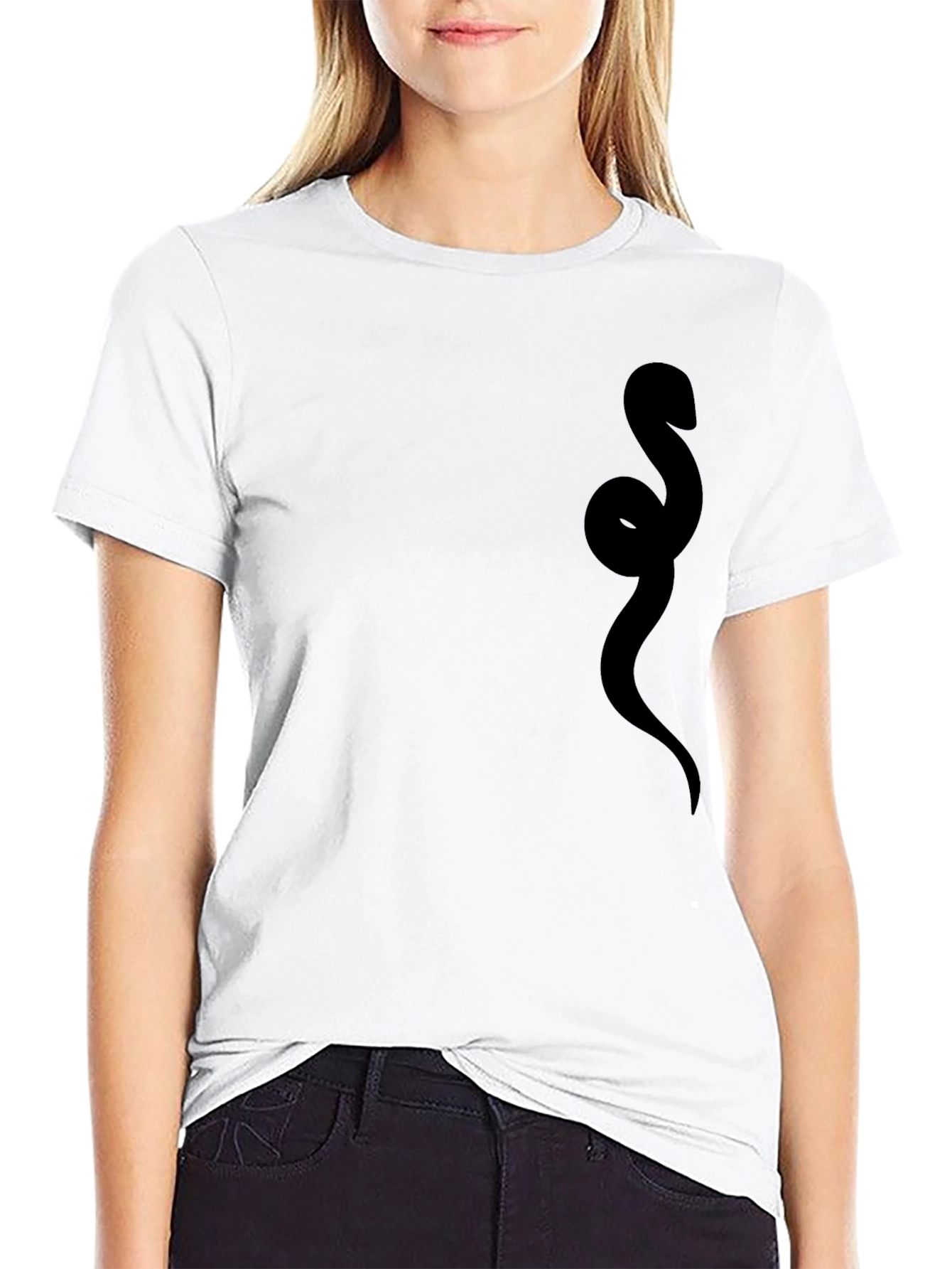 Black Men's Black Snake Graphic T-Shirt view 9