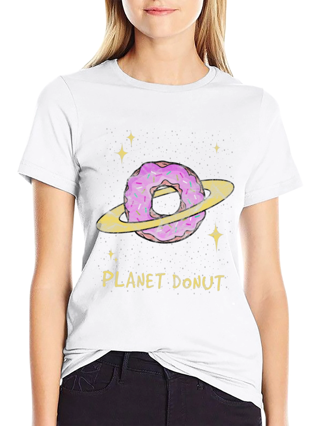 Black Planet Donut Graphic T-Shirt view 9
