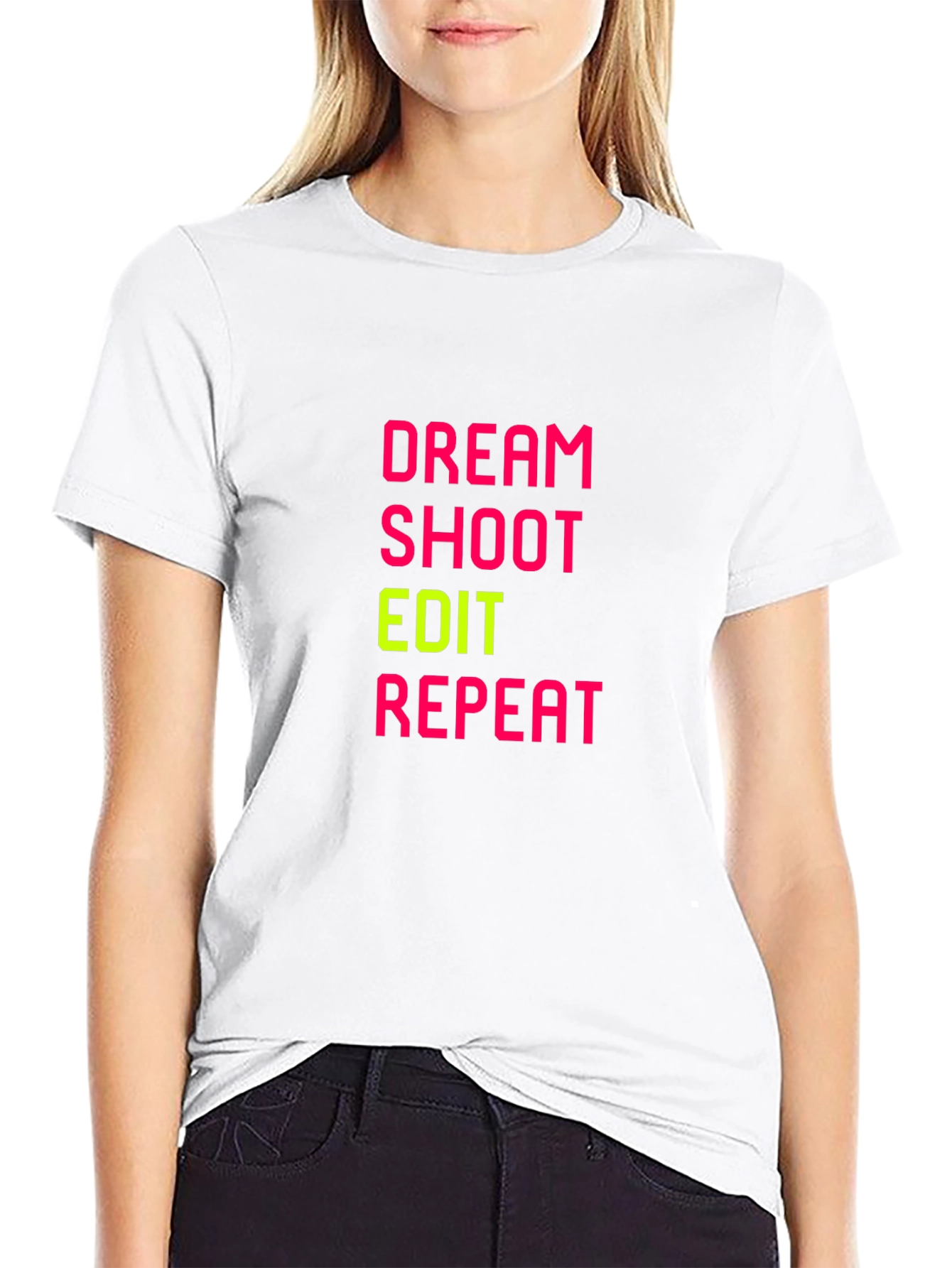 Black Dream Shoot Edit Repeat Graphic Tee - Black view 9