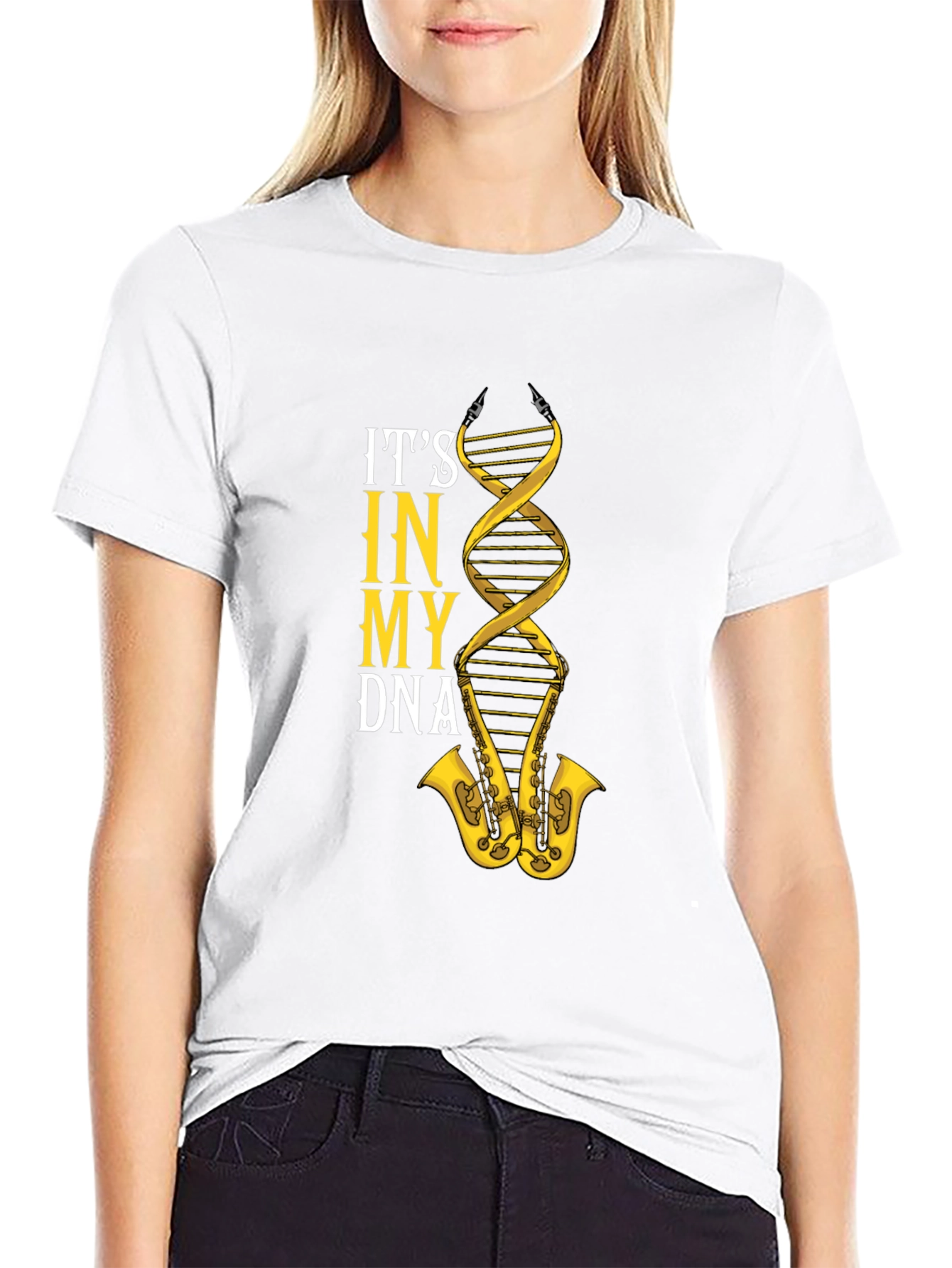 Black It's In My DNA Saxophone T-Shirt  view 9