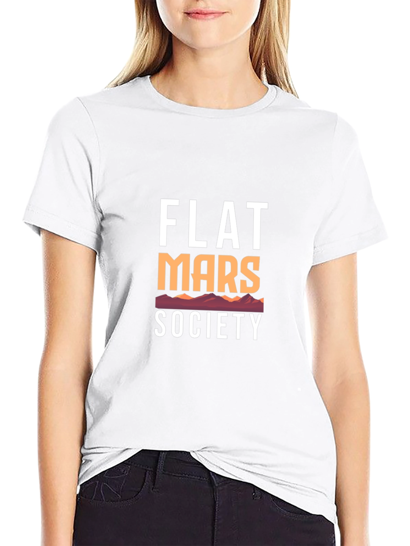 Flat Mars Society Graphic Tee - Black Cotton - 9