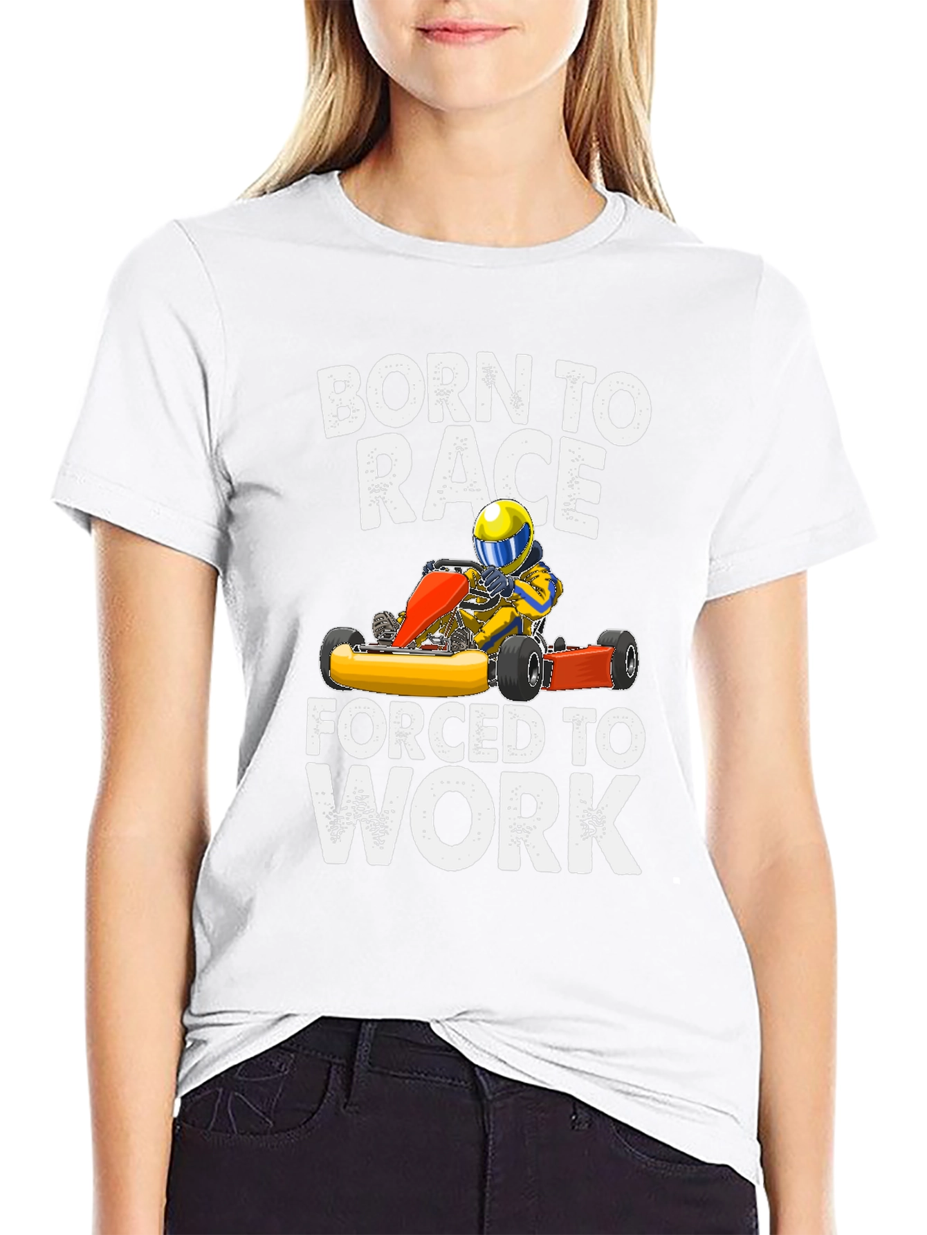 Black Born to Race T-Shirt - Racing Kart view 9