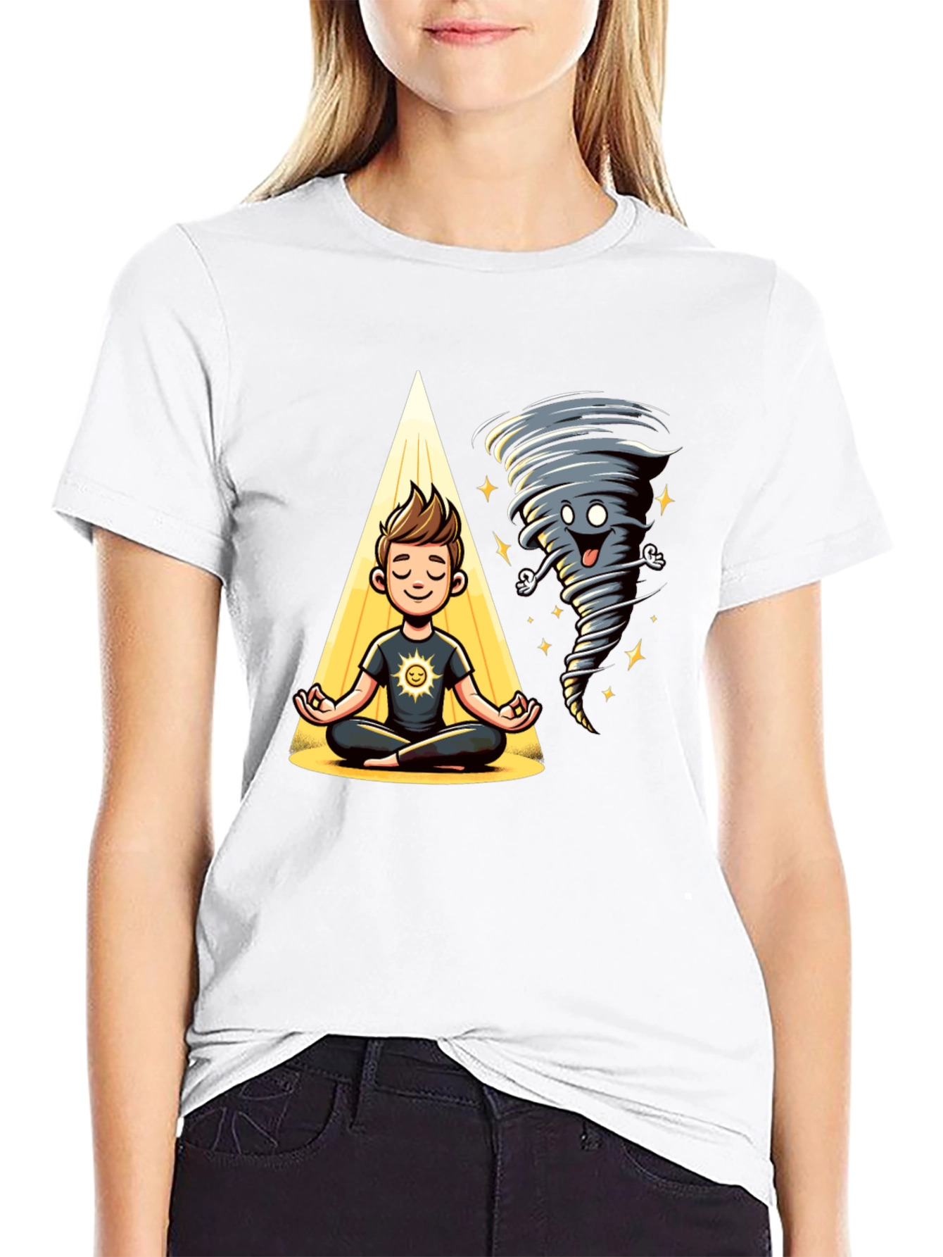 Black Zen Tornado T-Shirt - Balance & Humor view 9