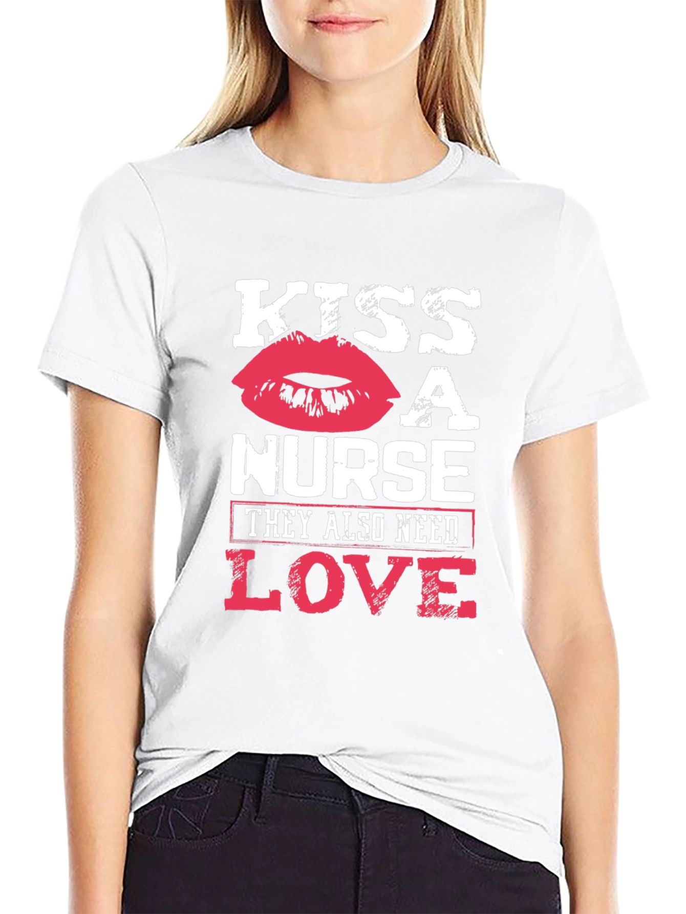 Black Kiss a Nurse T-Shirt - They Need Love Too! view 9