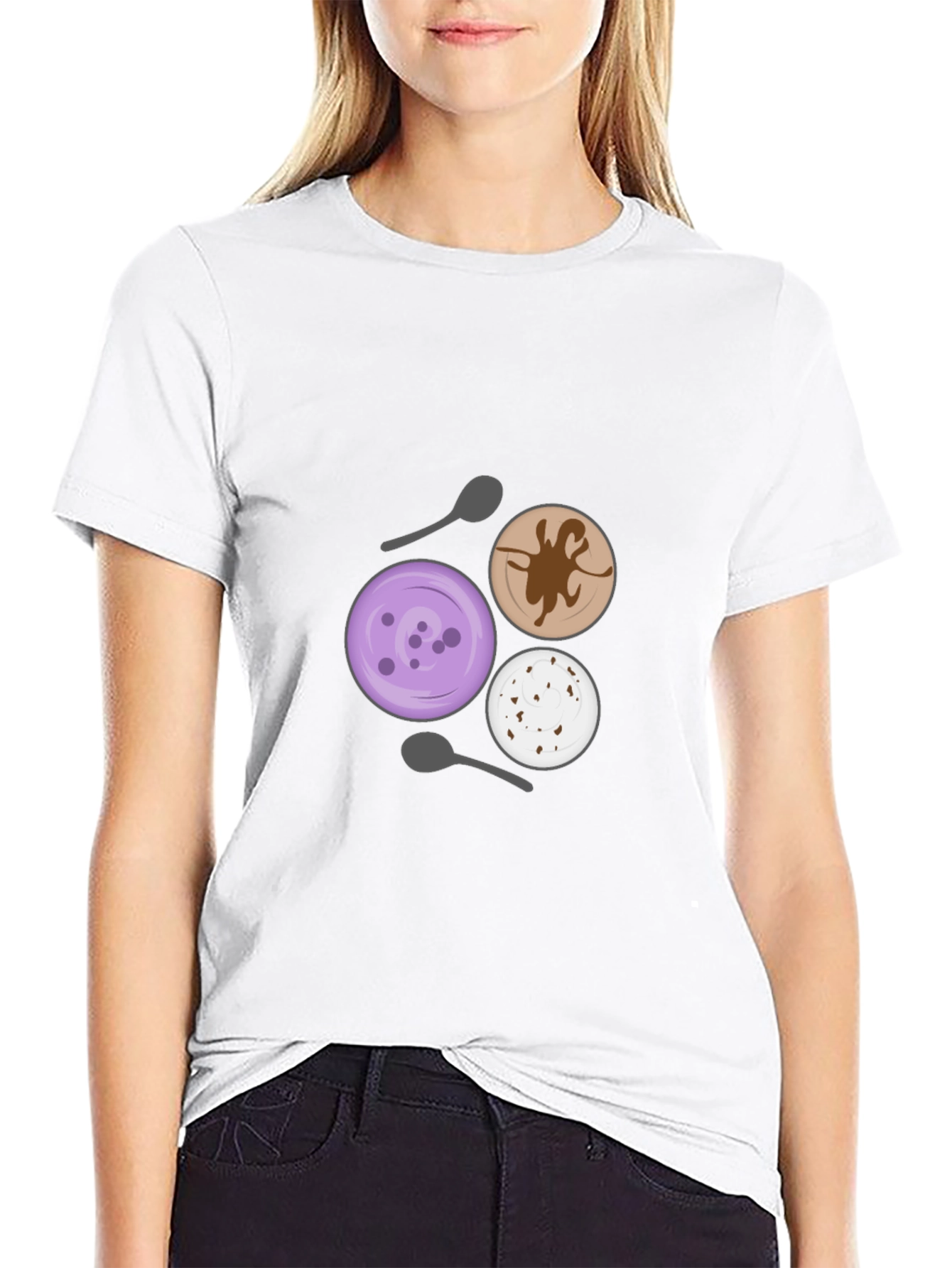 Black Dessert Lover T-Shirt - Unique Ice Cream Design view 9