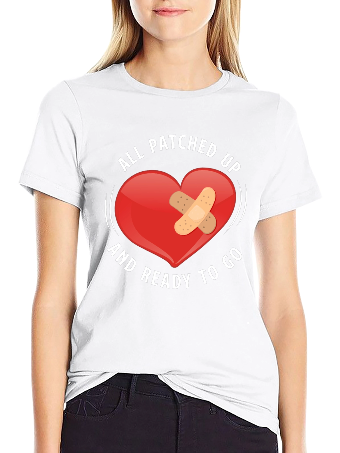 Black Patched Up Heart Graphic T-Shirt view 9