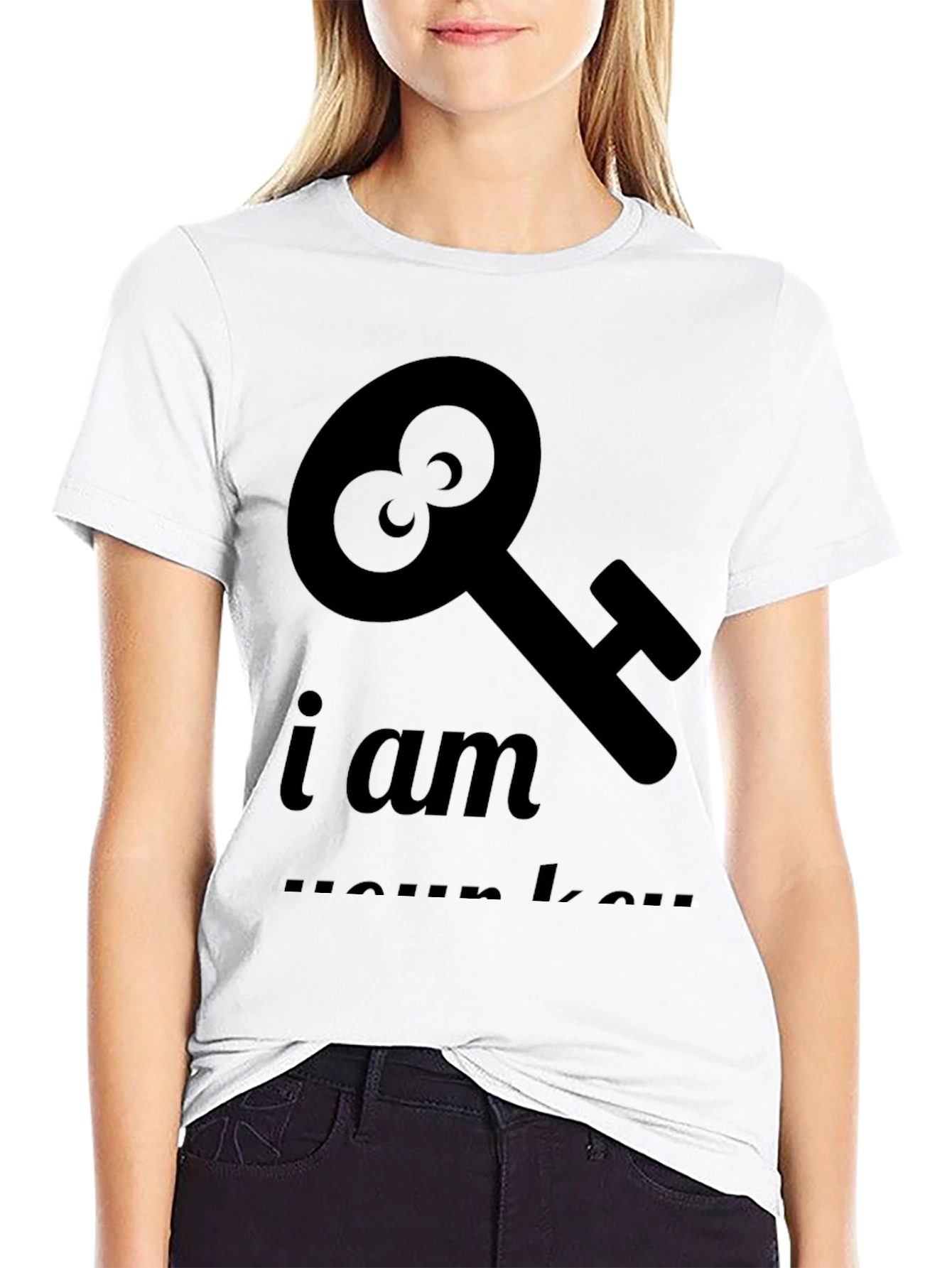 Black I Am Your Key T-Shirt - Unique Design, Black Tee view 9