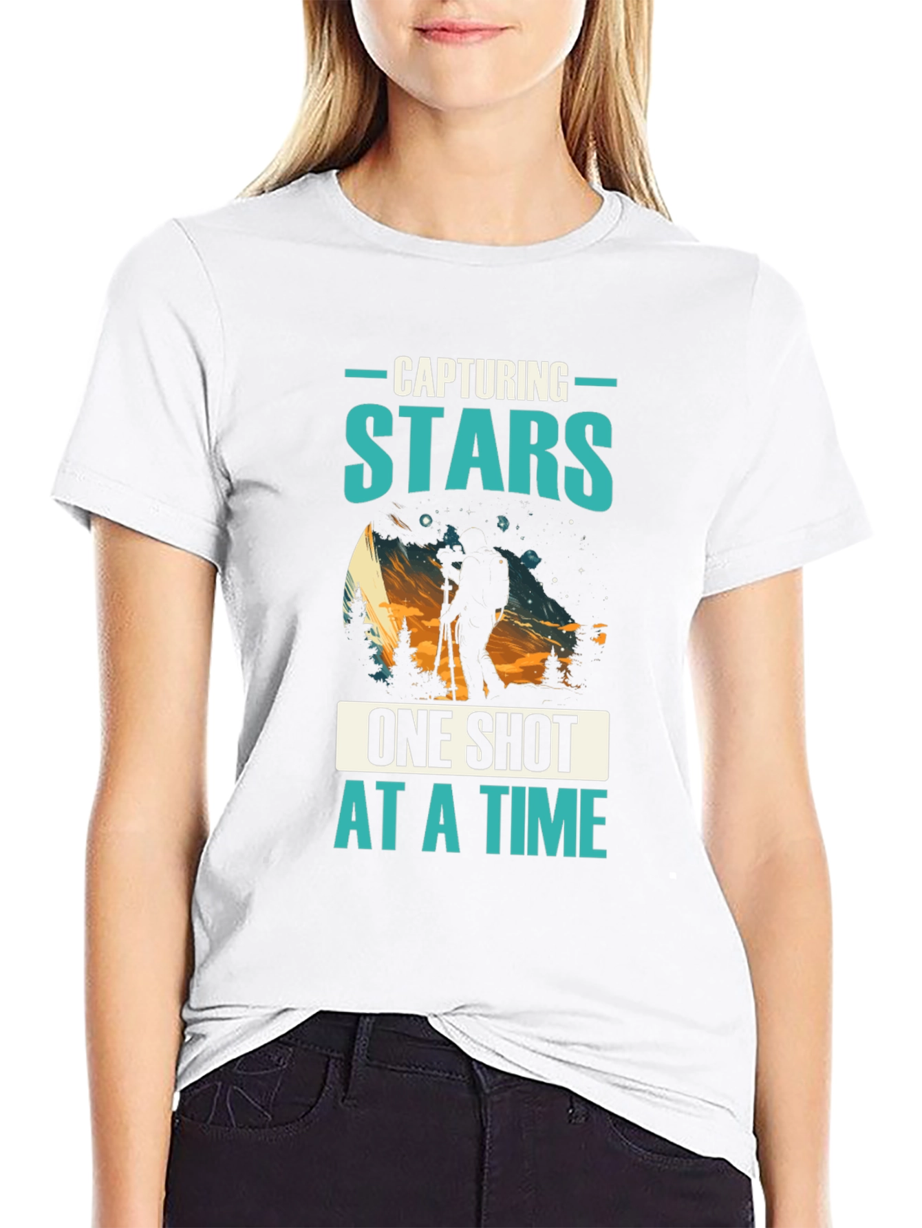 Black Capturing Stars T-Shirt: Photographer Night Sky Tee view 9