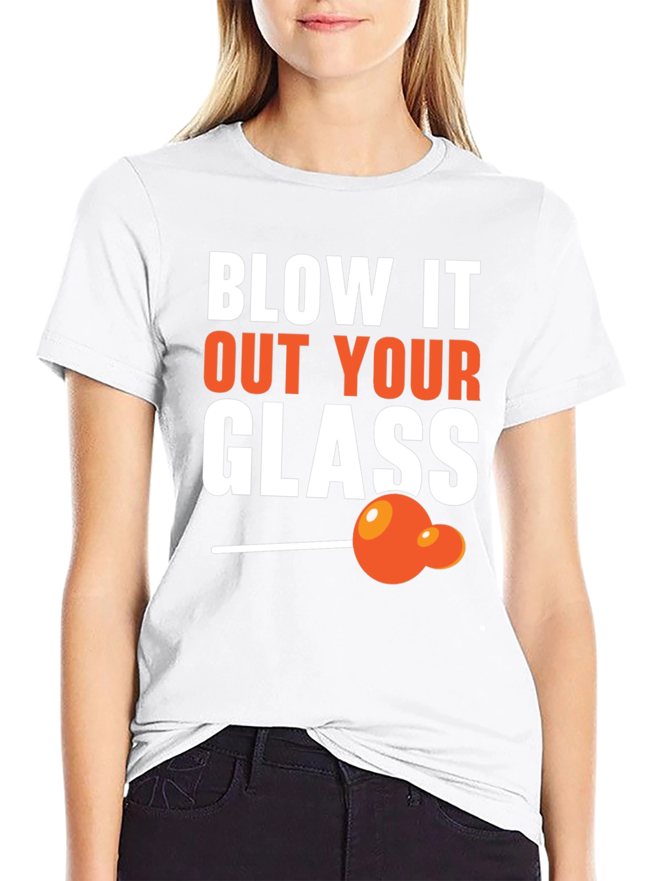 Black Blow It Out Your Glass Funny T-Shirt view 9