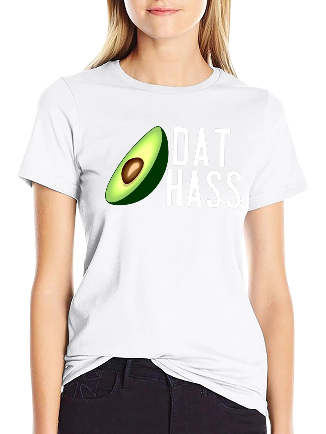Black Dat Hass Avocado Graphic T-Shirt - Funny Trendy Tee view 9