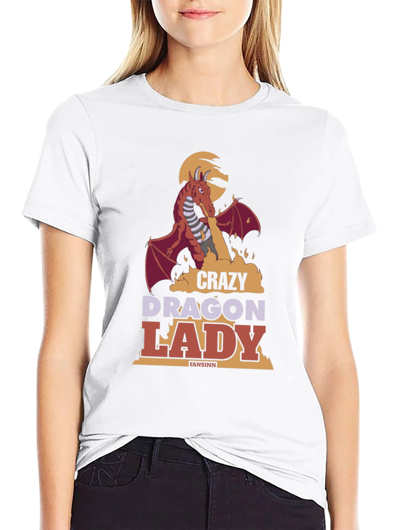 Black Crazy Dragon Lady T-Shirt view 9