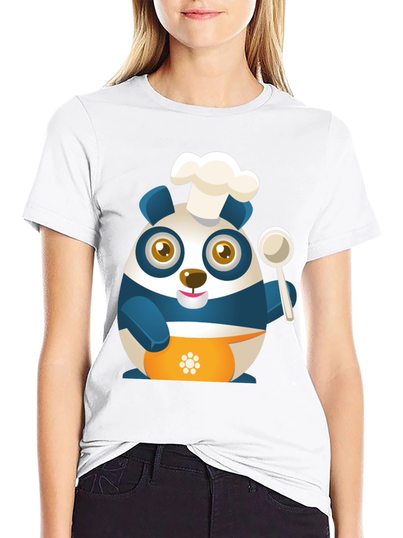 Black Chef Panda Black T-Shirt - Cute and Funny view 9