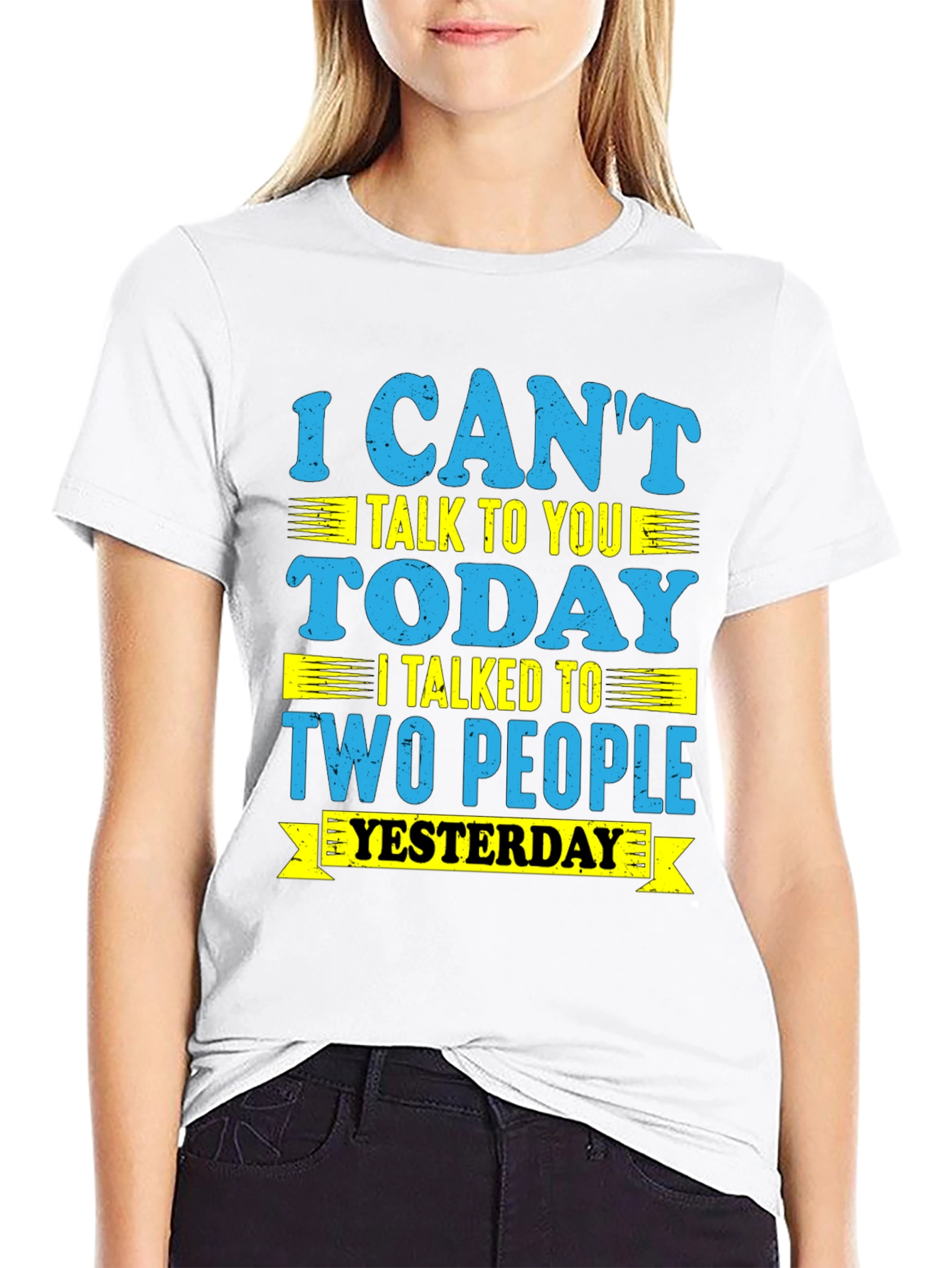 Black Funny 'I Can't Talk Today' Graphic Tee view 9