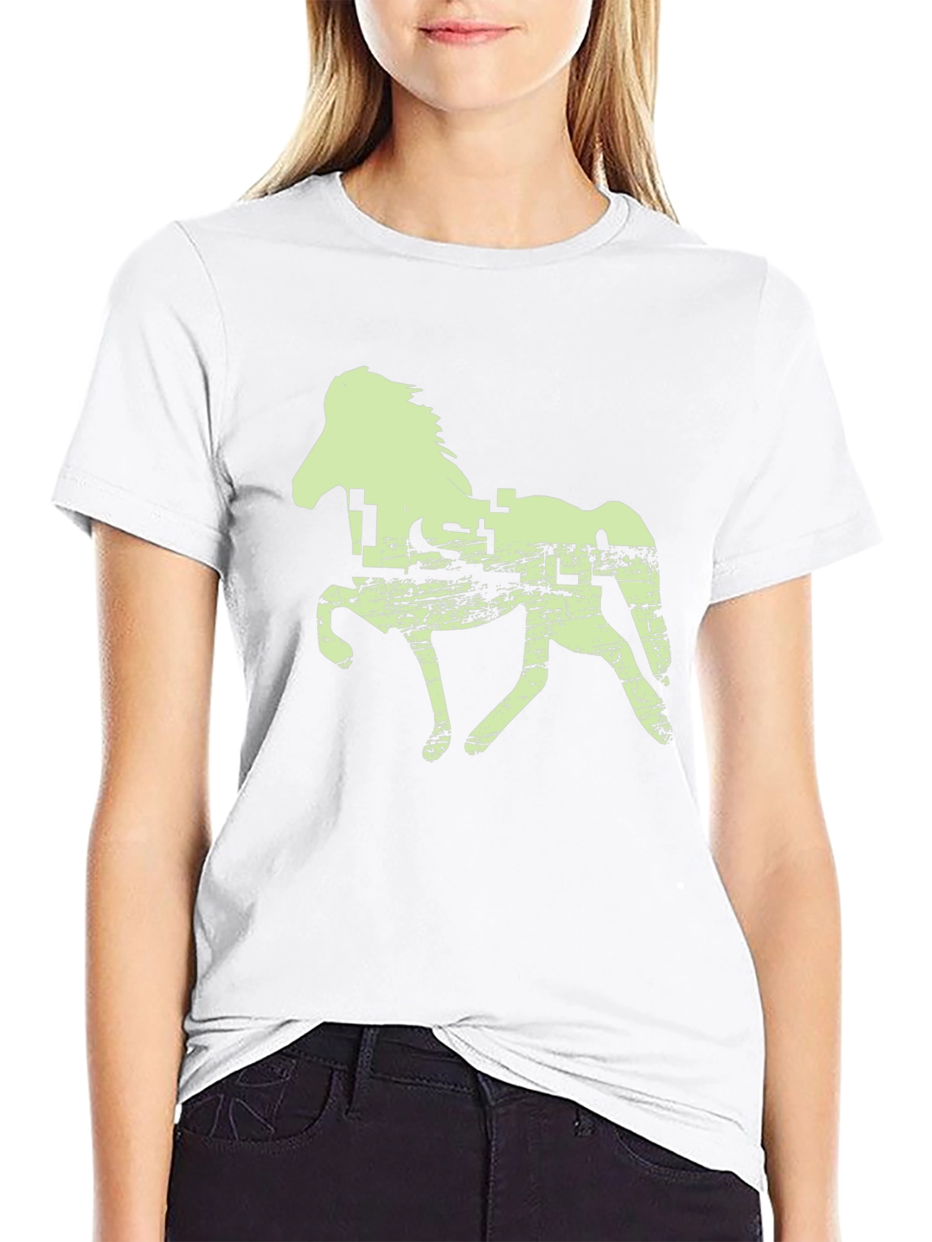 Black Horse Graphic Tee - Black Cotton T-Shirt view 9