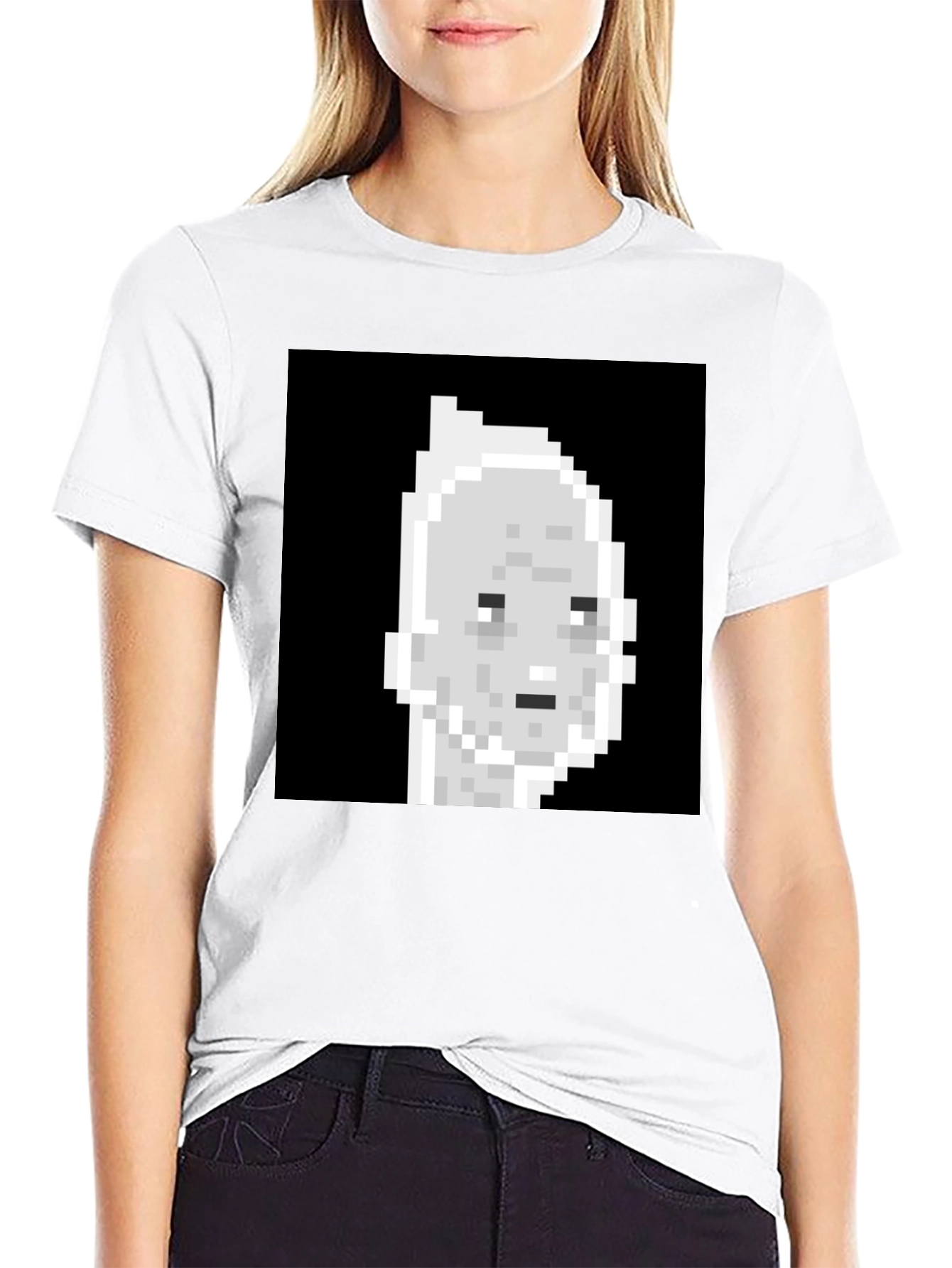 Black Pixel Art T-Shirt - Retro Style Tee view 9