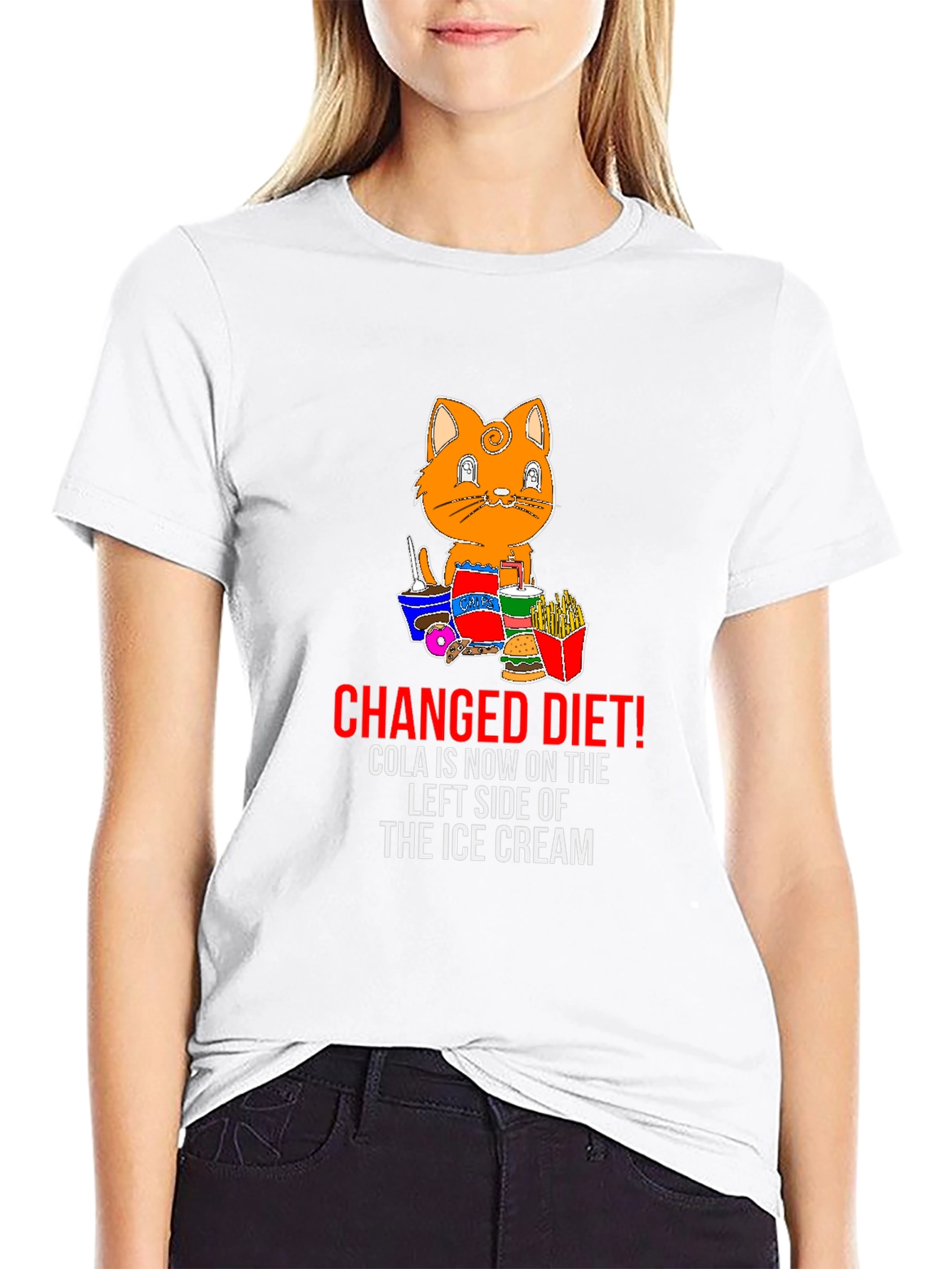 Black Changed Diet Funny Graphic T-Shirt view 9