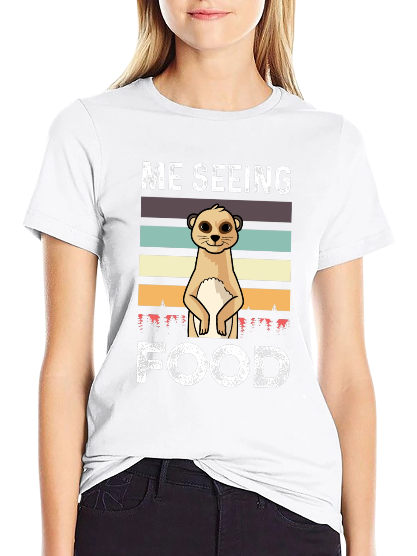Black Me Seeing Food Meerkat Graphic Tee view 9