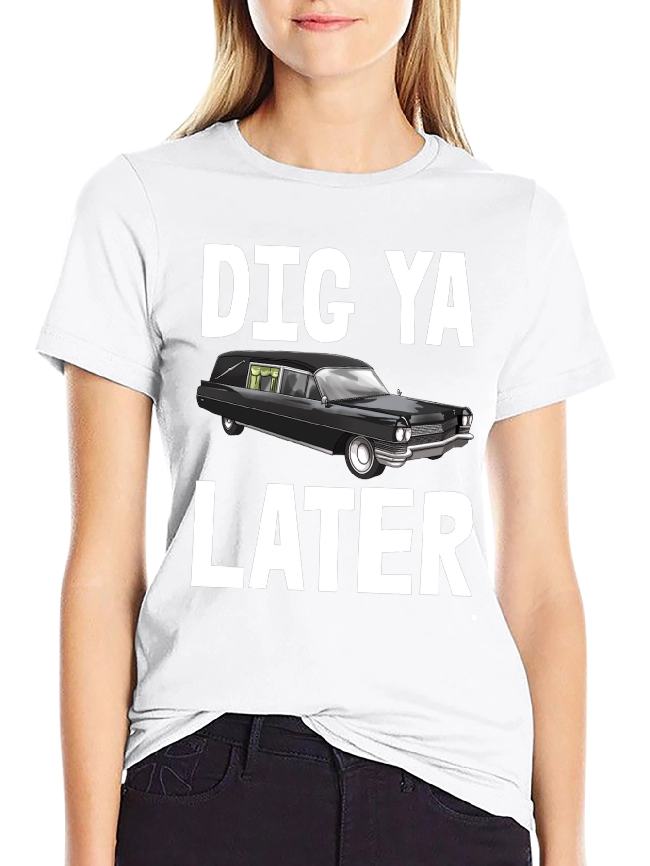 Black Dig Ya Later Hearse T-Shirt view 9