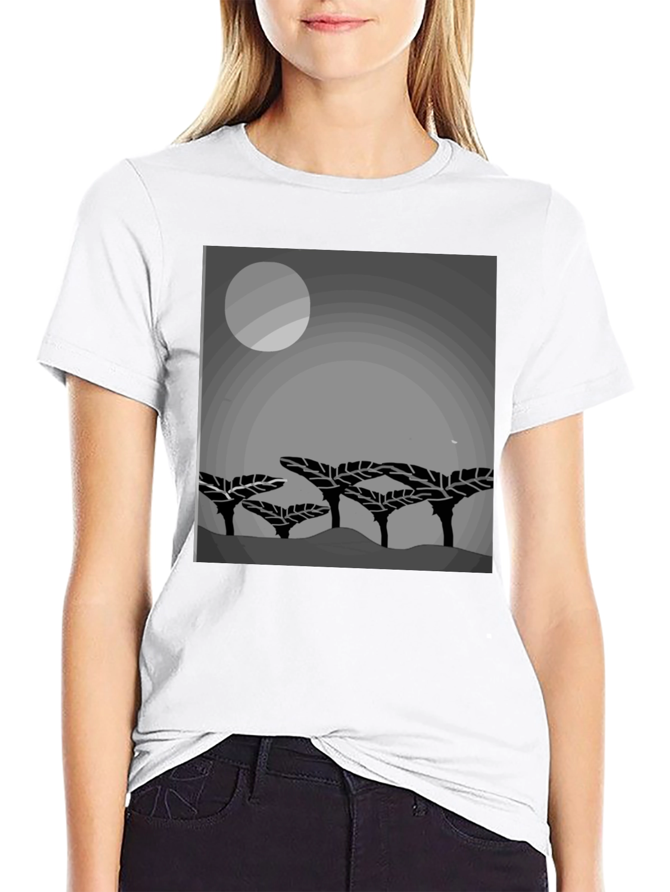 Black Men's Graphic Print Crew Neck T-Shirt view 9