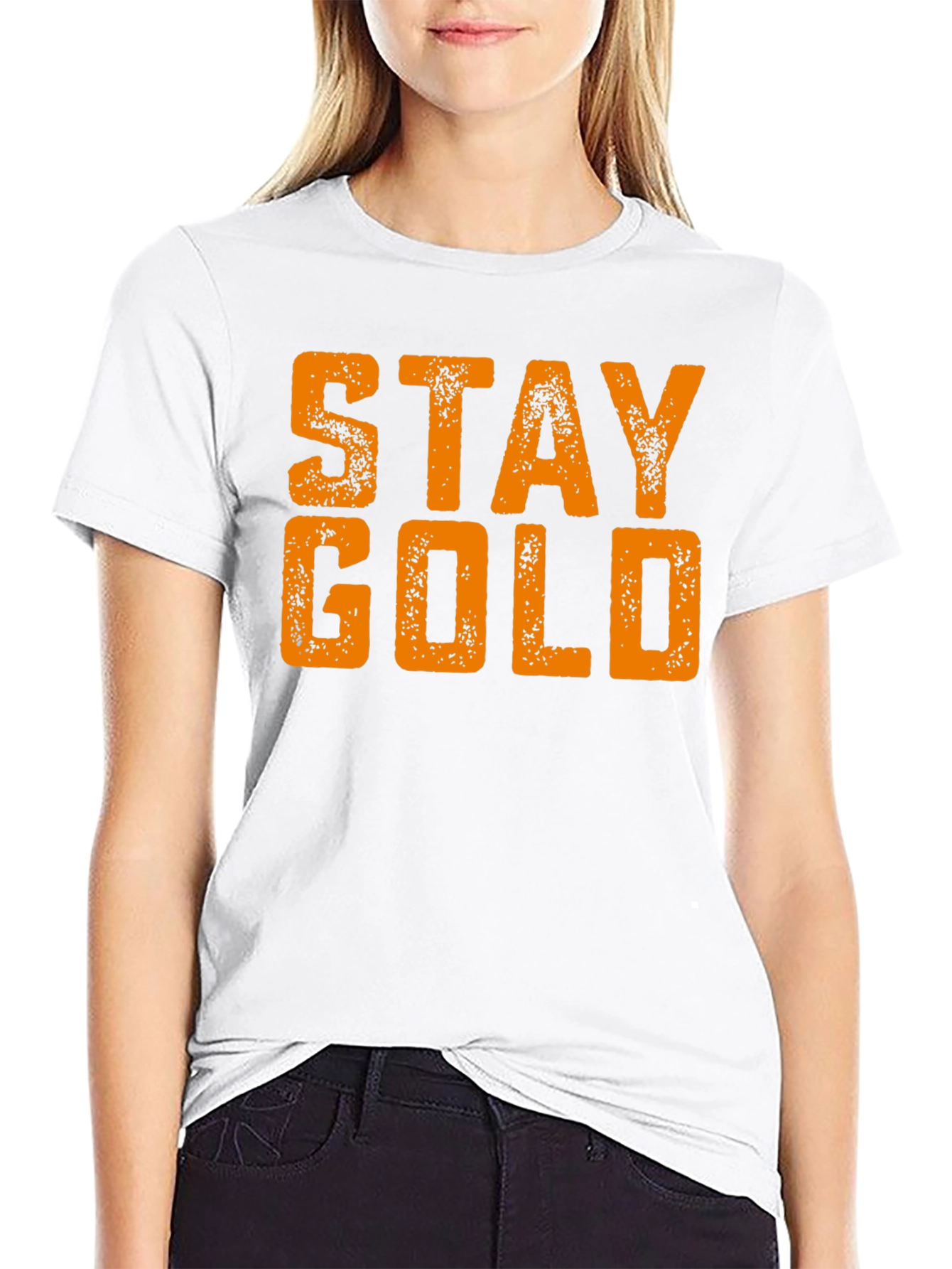 Black Stay Gold Black T-Shirt - Unique Graphic Tee view 9