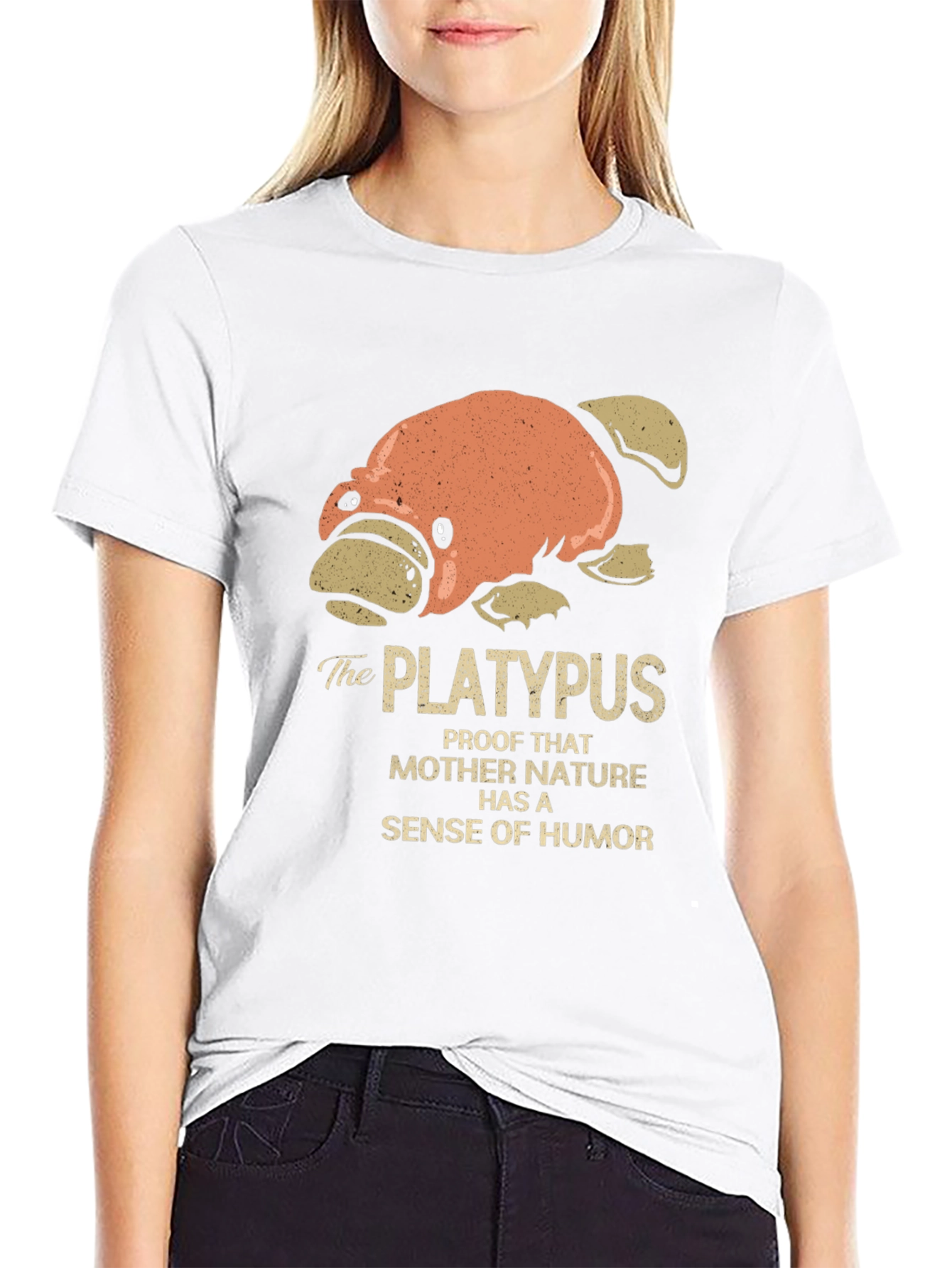 Black Funny Platypus Humor T-Shirt - Mother Nature Joke Tee view 9