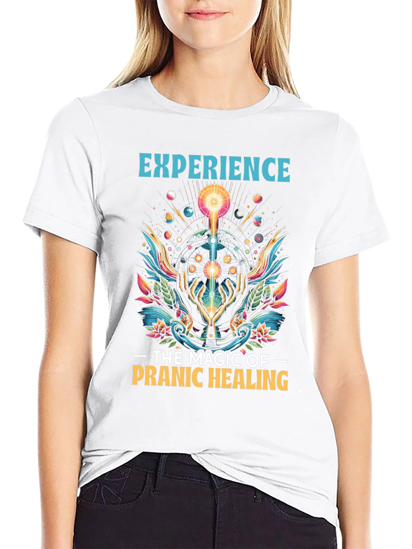 Black Pranic Healing Graphic T-Shirt view 9