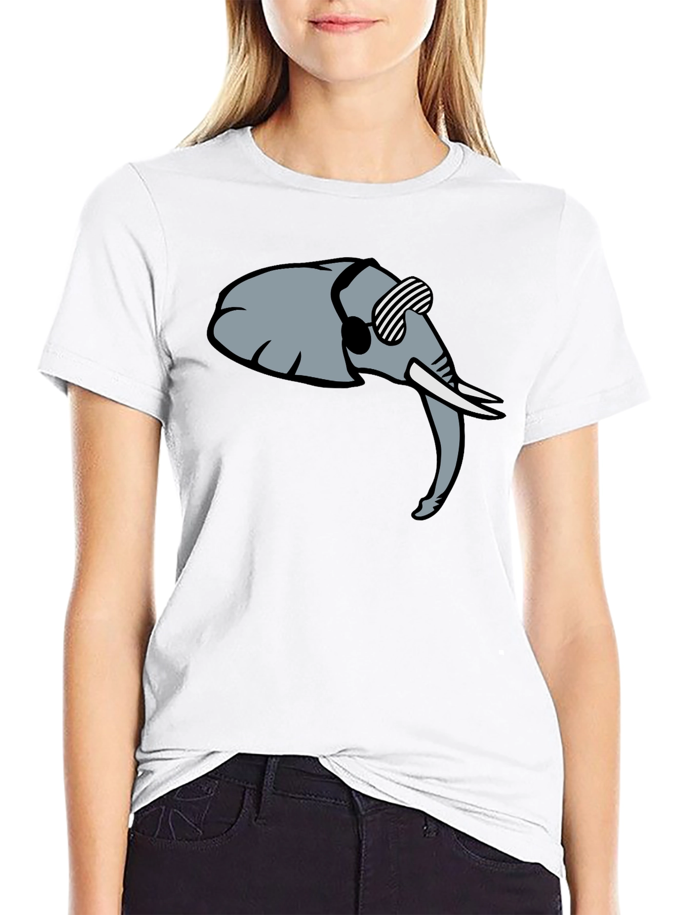 Black Cool Elephant Graphic Tee - Trendy Black Shirt view 9