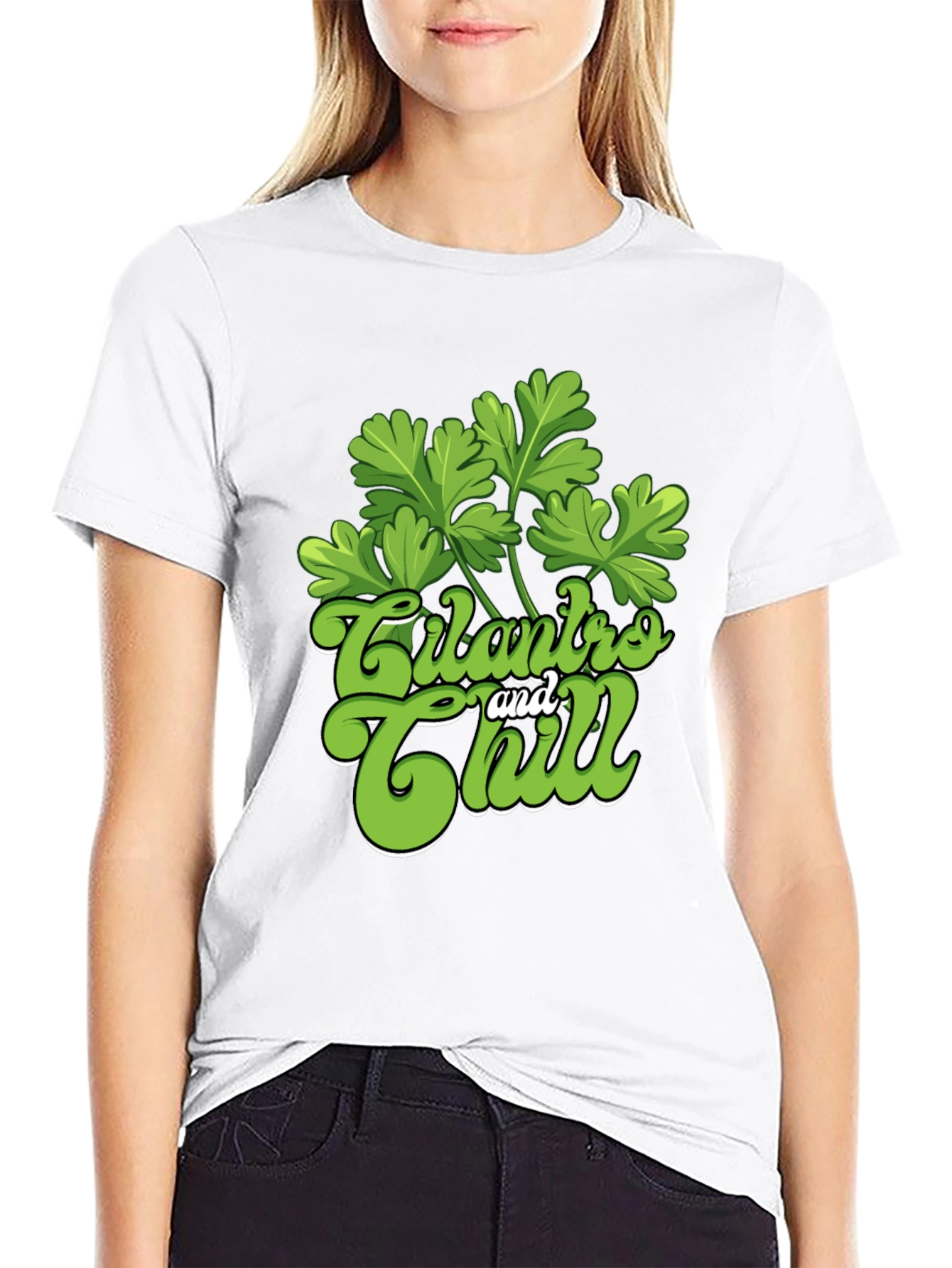 Black Cilantro and Chill Graphic T-Shirt, Black view 9