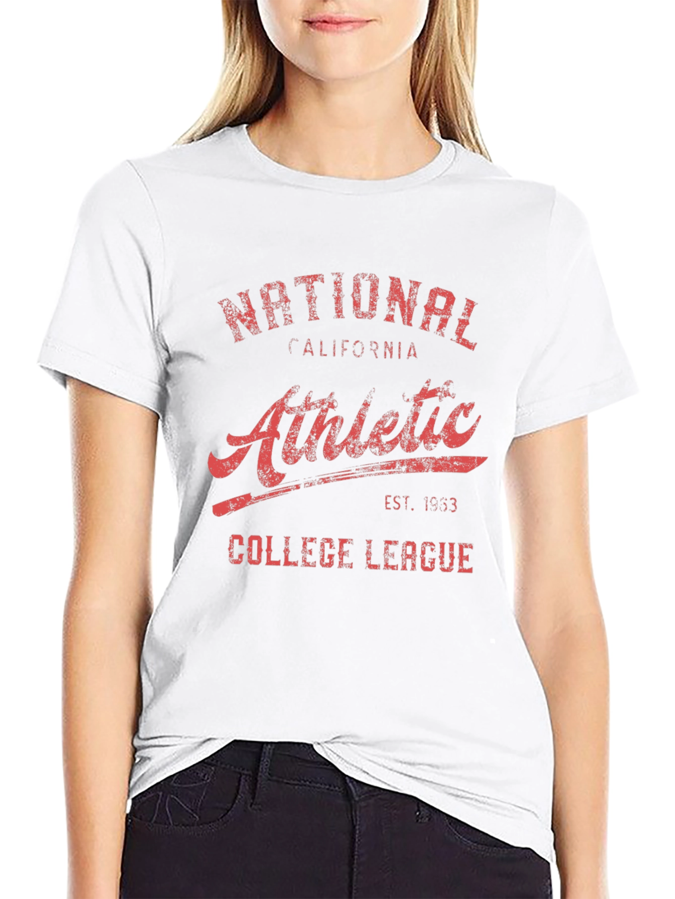 Black Vintage National Athletic College League T-Shirt view 9