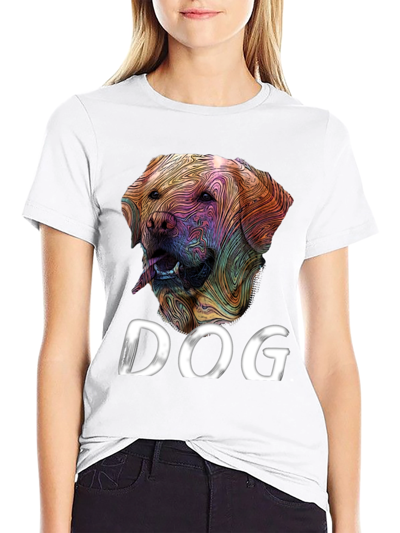 Black Dog Graphic Tee - Artistic Labrador Design view 9