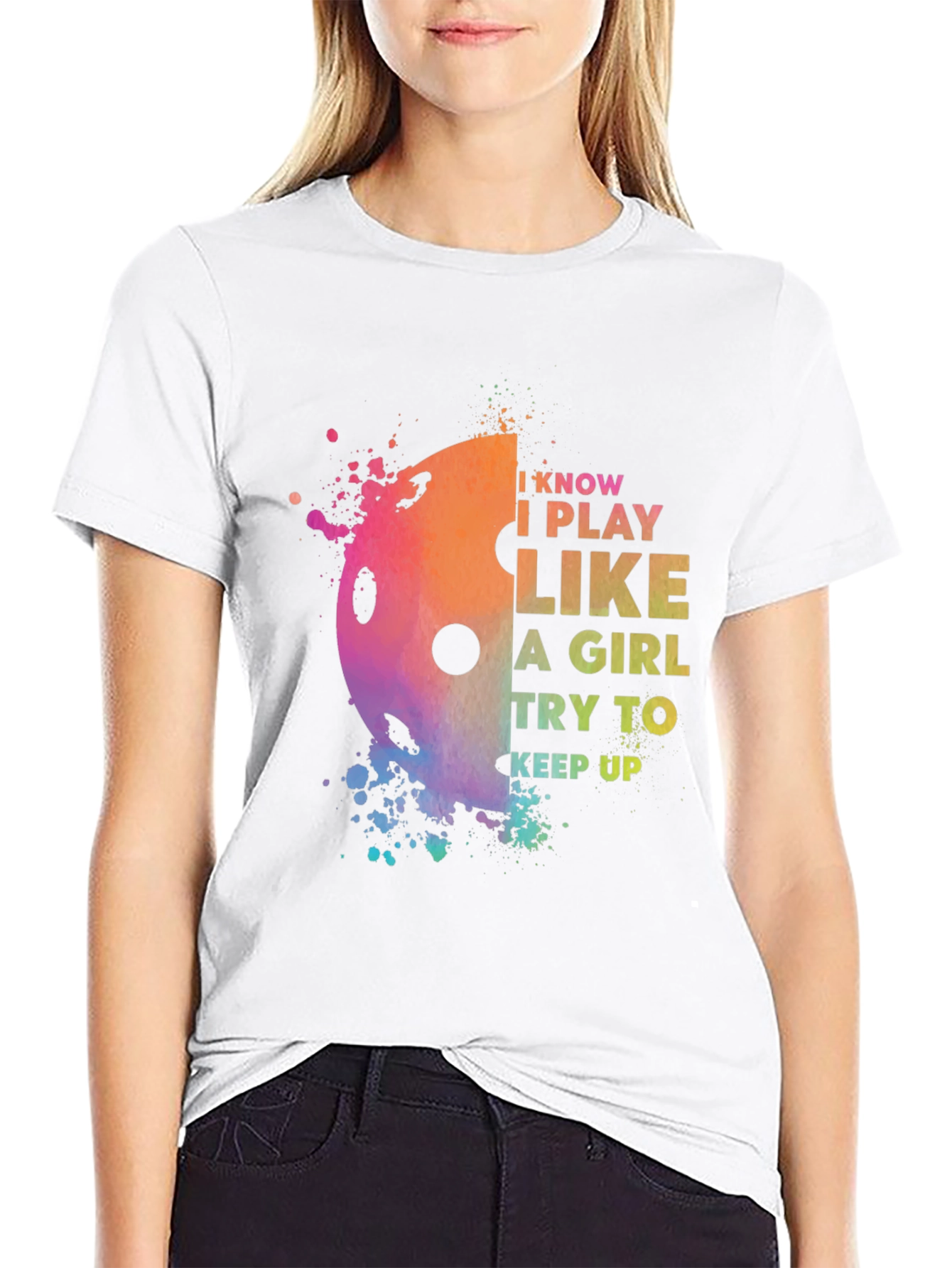 Black Pickleball I Play Like A Girl T-Shirt view 9