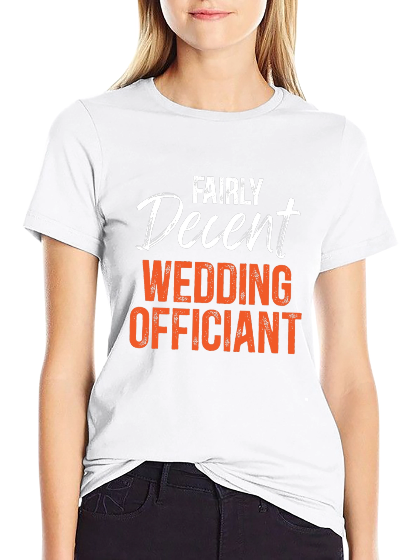 Black Fairly Decent Wedding Officiant T-Shirt view 9