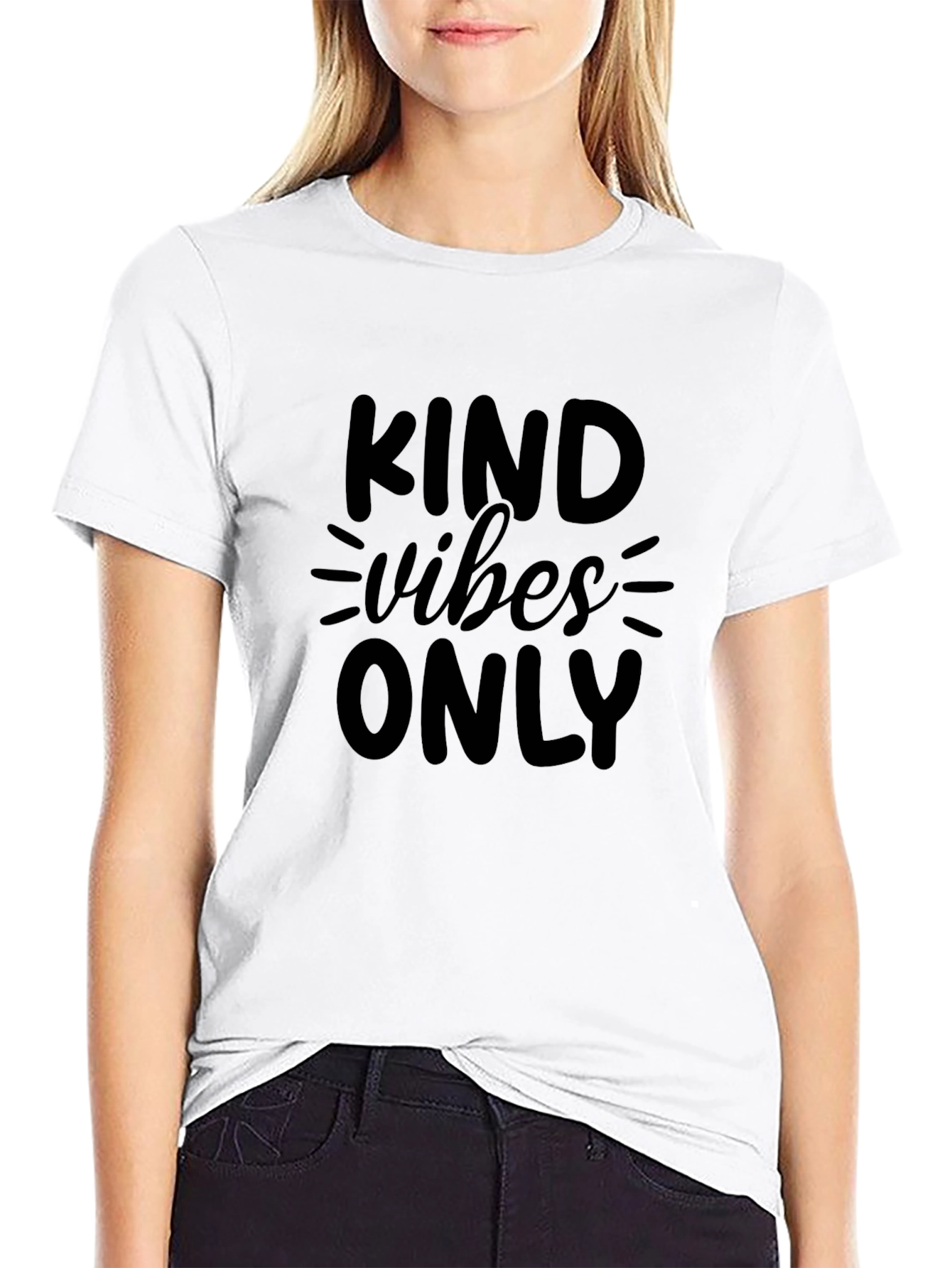 Black Kind Vibes Only Black T-Shirt, Inspirational Message view 9