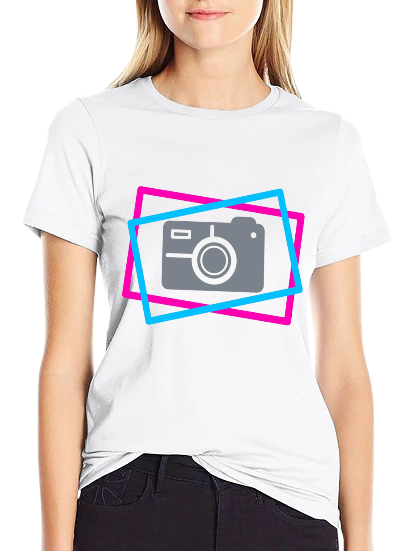 Black Retro Camera Graphic Tee - Cool Photographer T-Shirt view 9