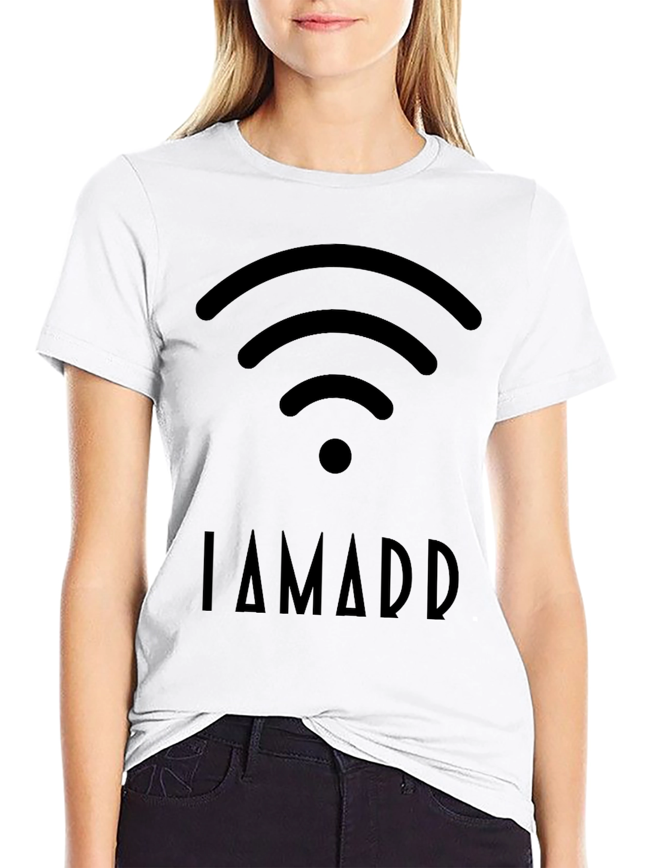 Black I AM ADD WiFi Humor T-Shirt - Black view 9