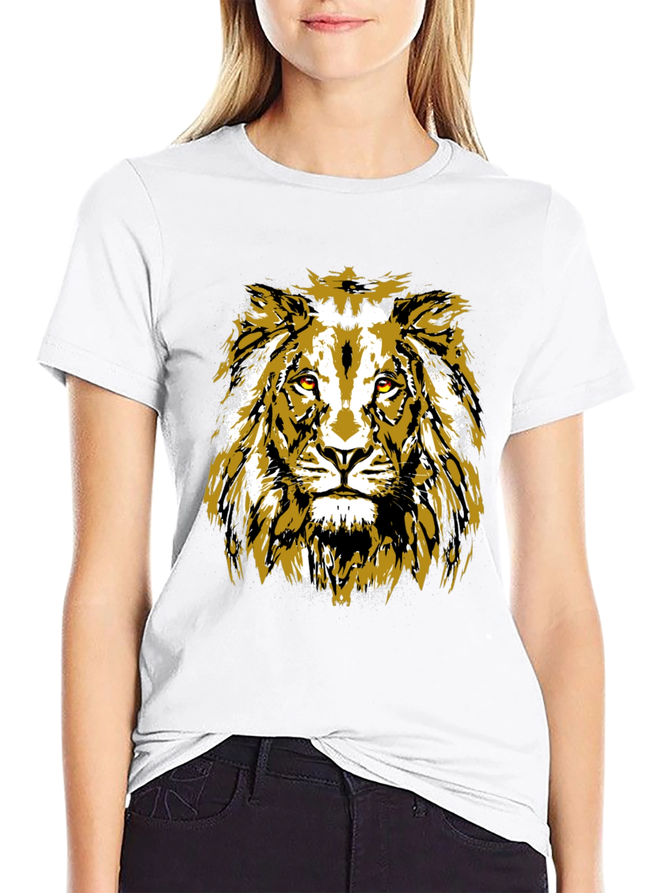 Black Lion Graphic Black T-Shirt view 9