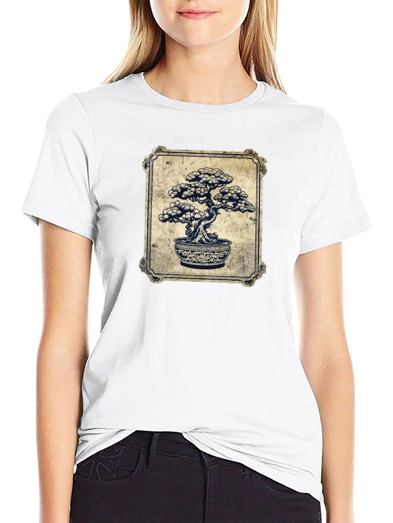Black Bonsai Tree Graphic T-Shirt - Unique Artistic Design view 9
