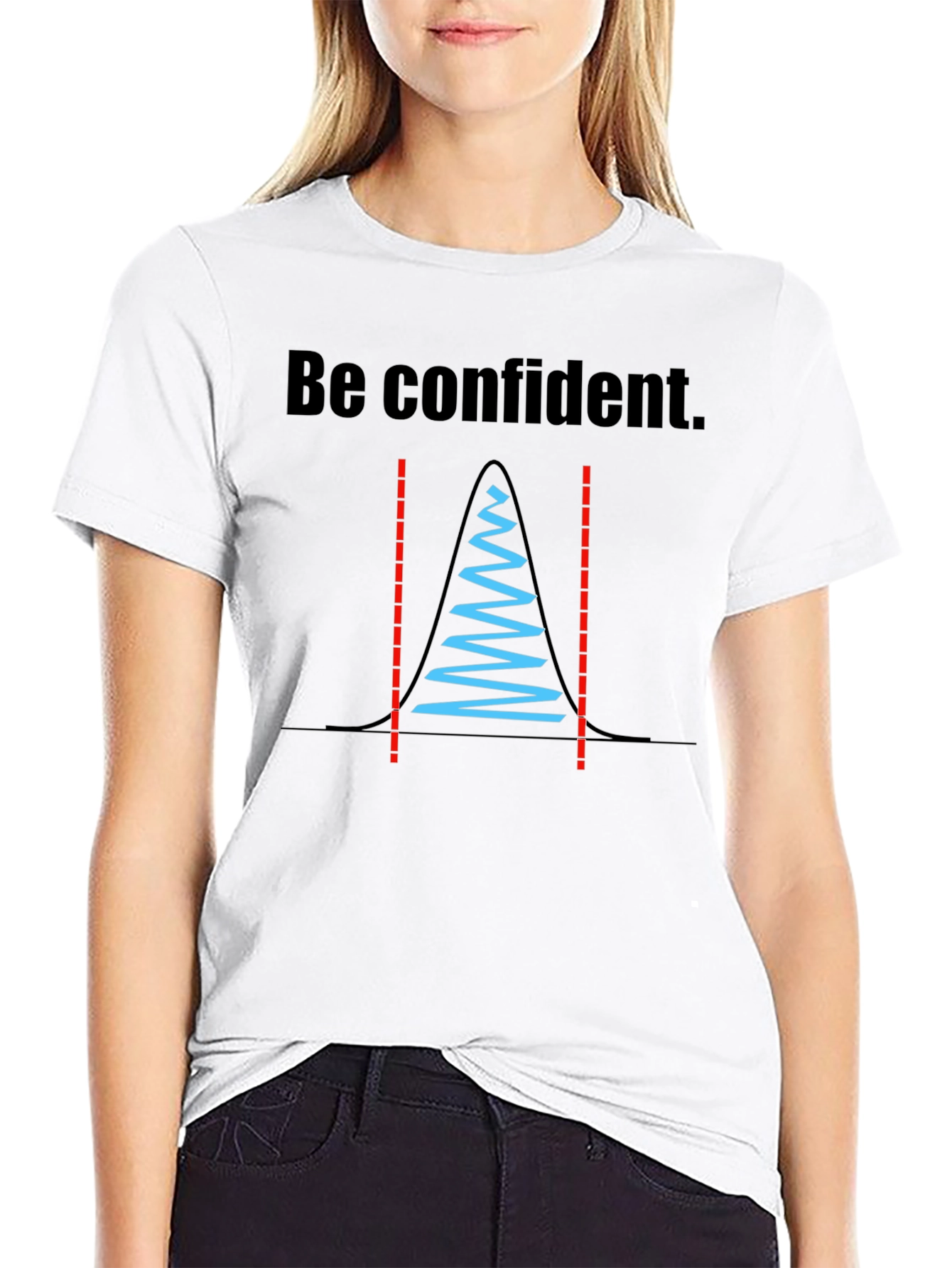 Black Be Confident Statistician T-Shirt view 9
