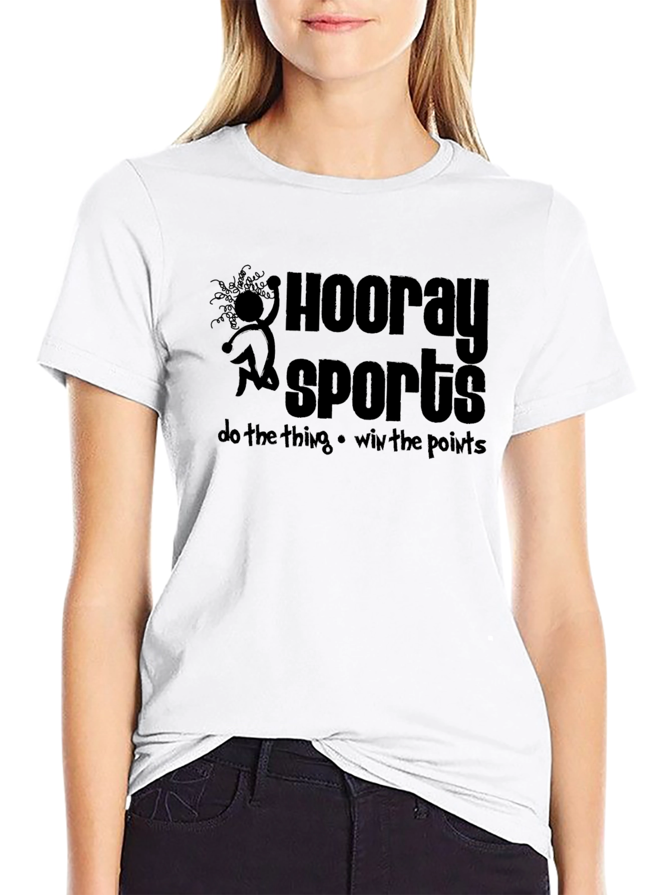Black Hooray Sports Graphic T-Shirt - Black Cotton Tee view 9