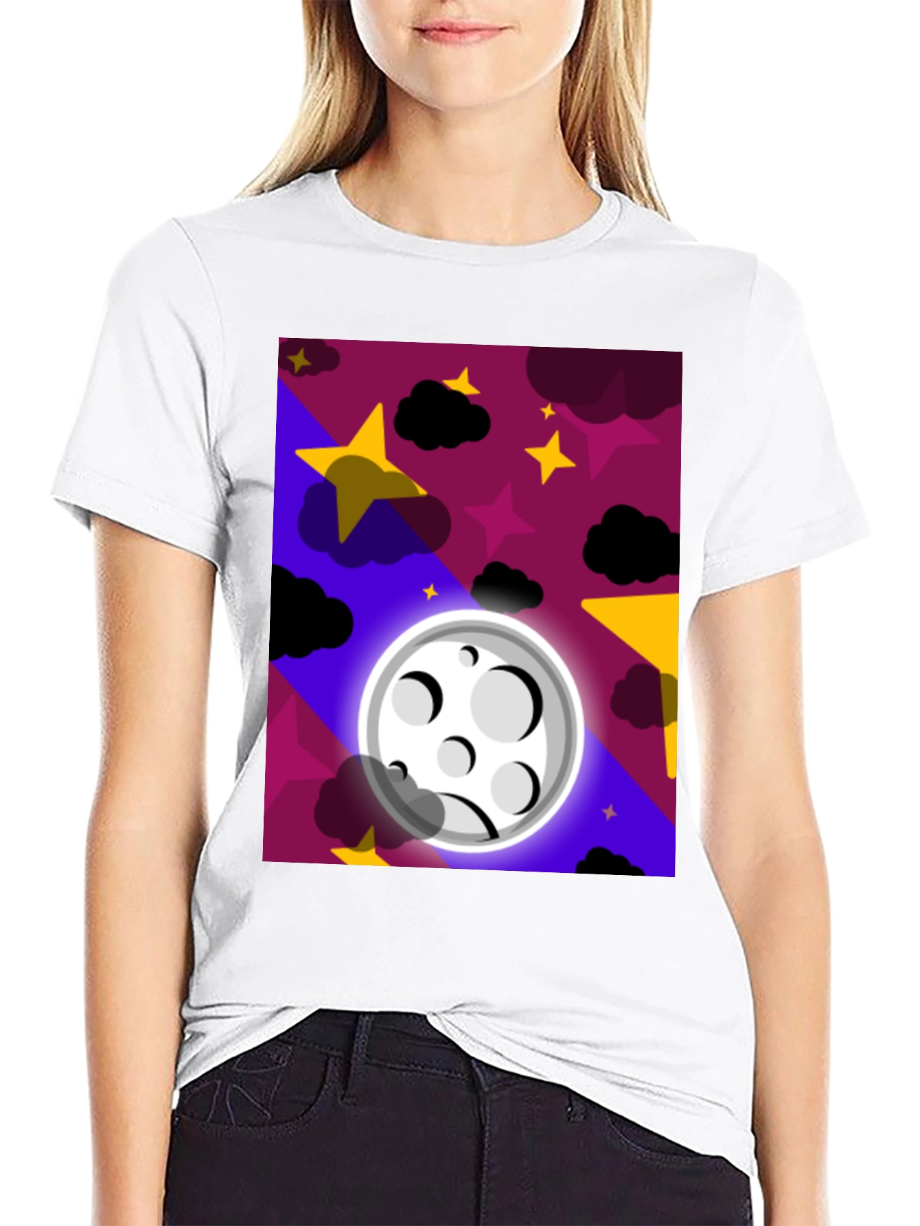 Black Celestial Dreams T-Shirt - Starry Night Moon Design view 9