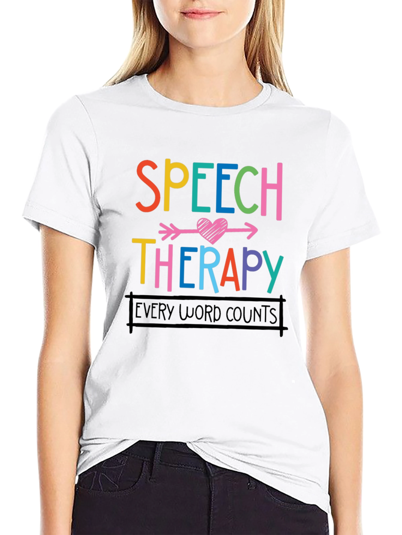 Black Speech Therapy Shirt - Every Word Counts view 9
