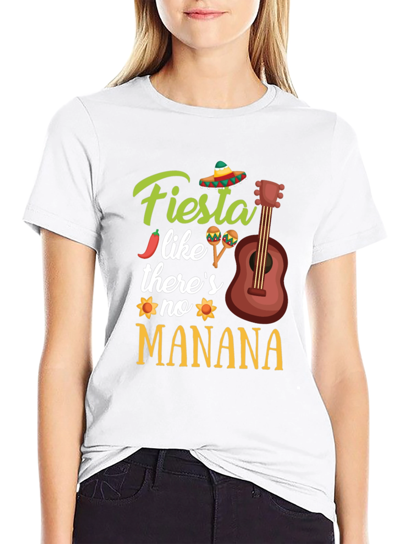 Black Fiesta Like There's No Manana T-Shirt view 9