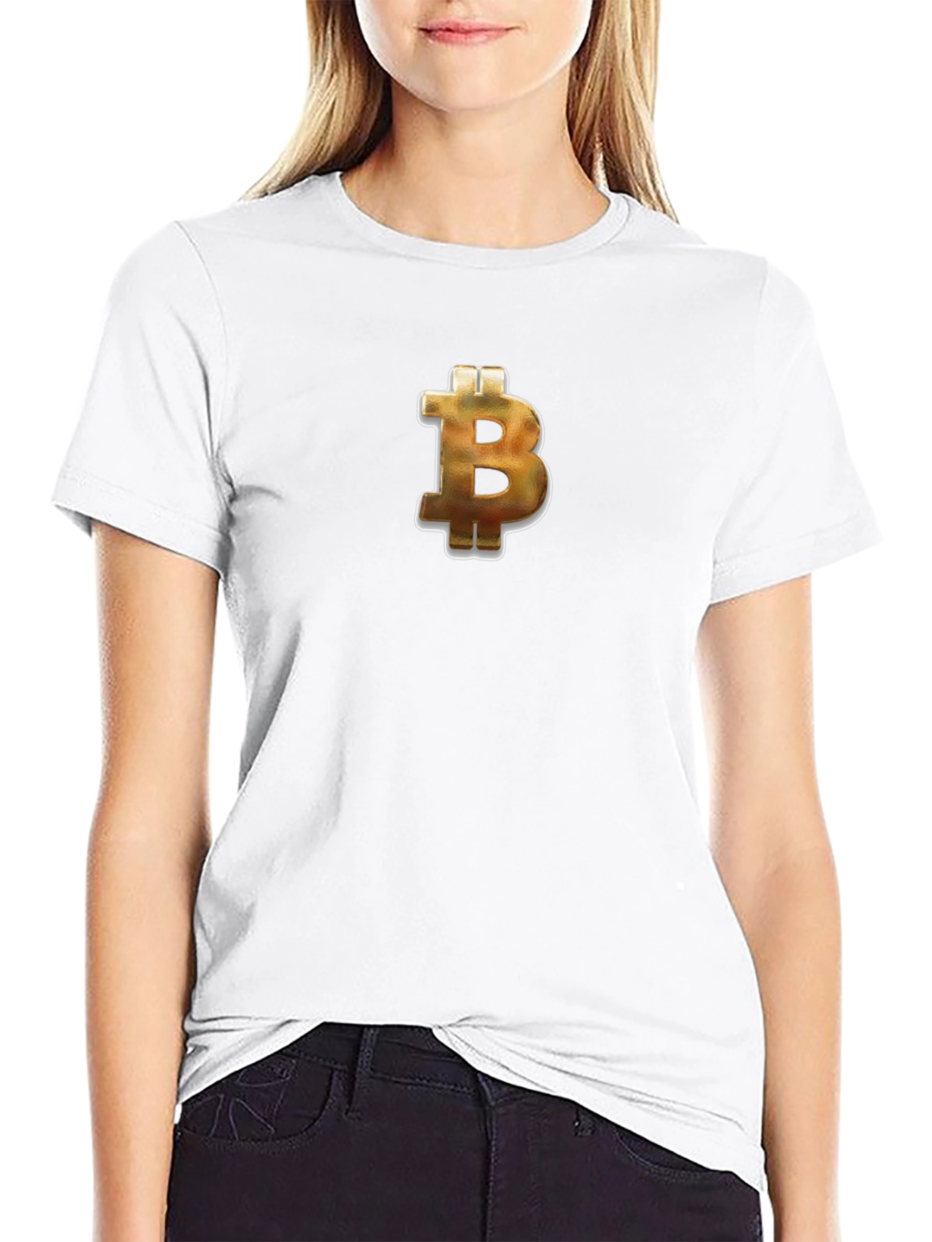 Black Bitcoin Logo Black T-Shirt - Crypto Enthusiast Tee view 9