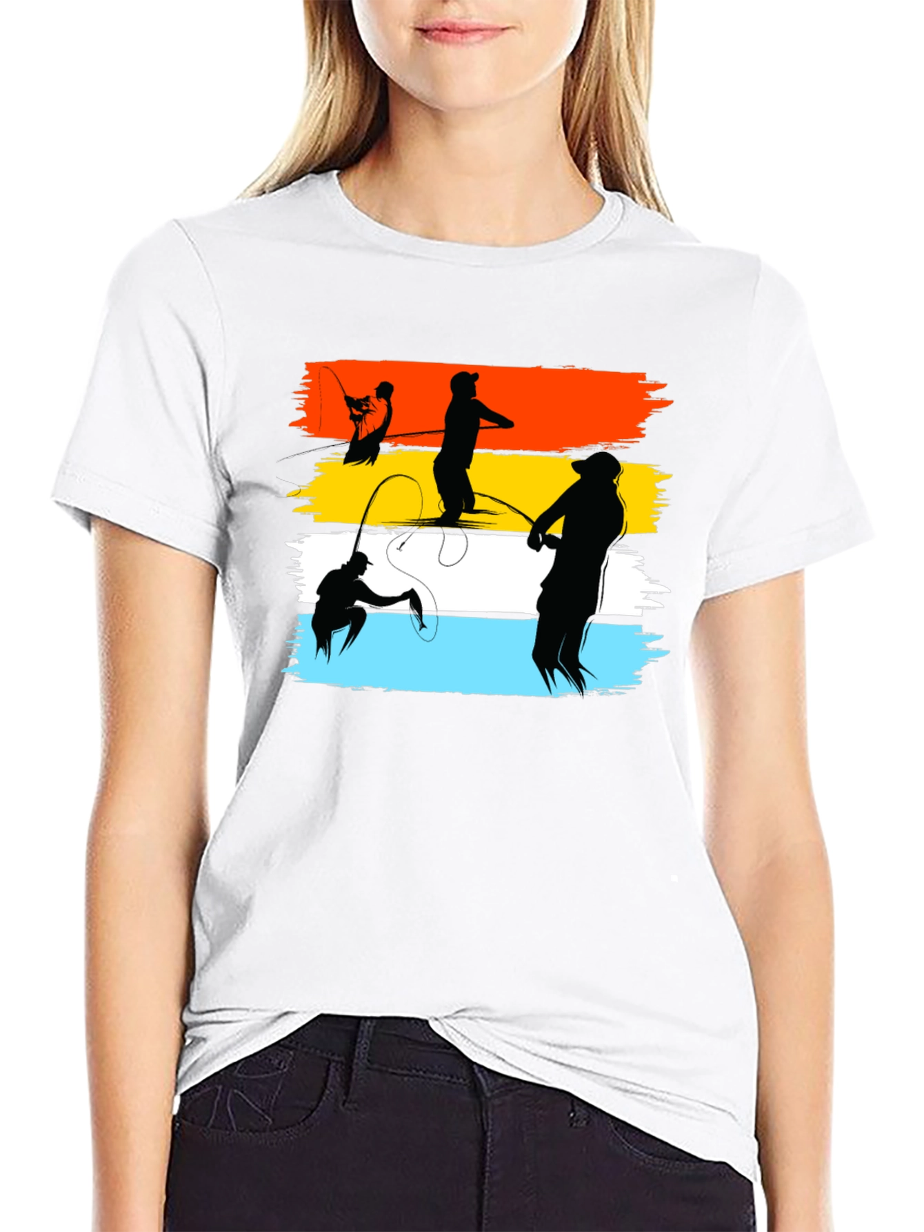 Black Fishing Silhouette T-Shirt - Angler's Dream Tee view 9