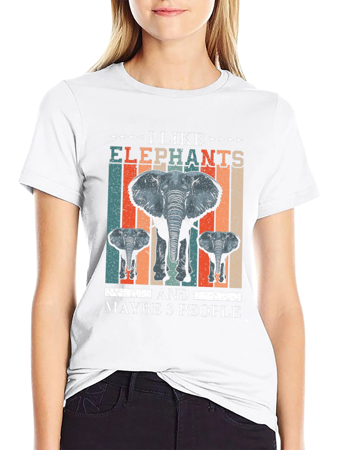 Black I Like Elephants T-Shirt - Funny Animal Lover Tee view 9