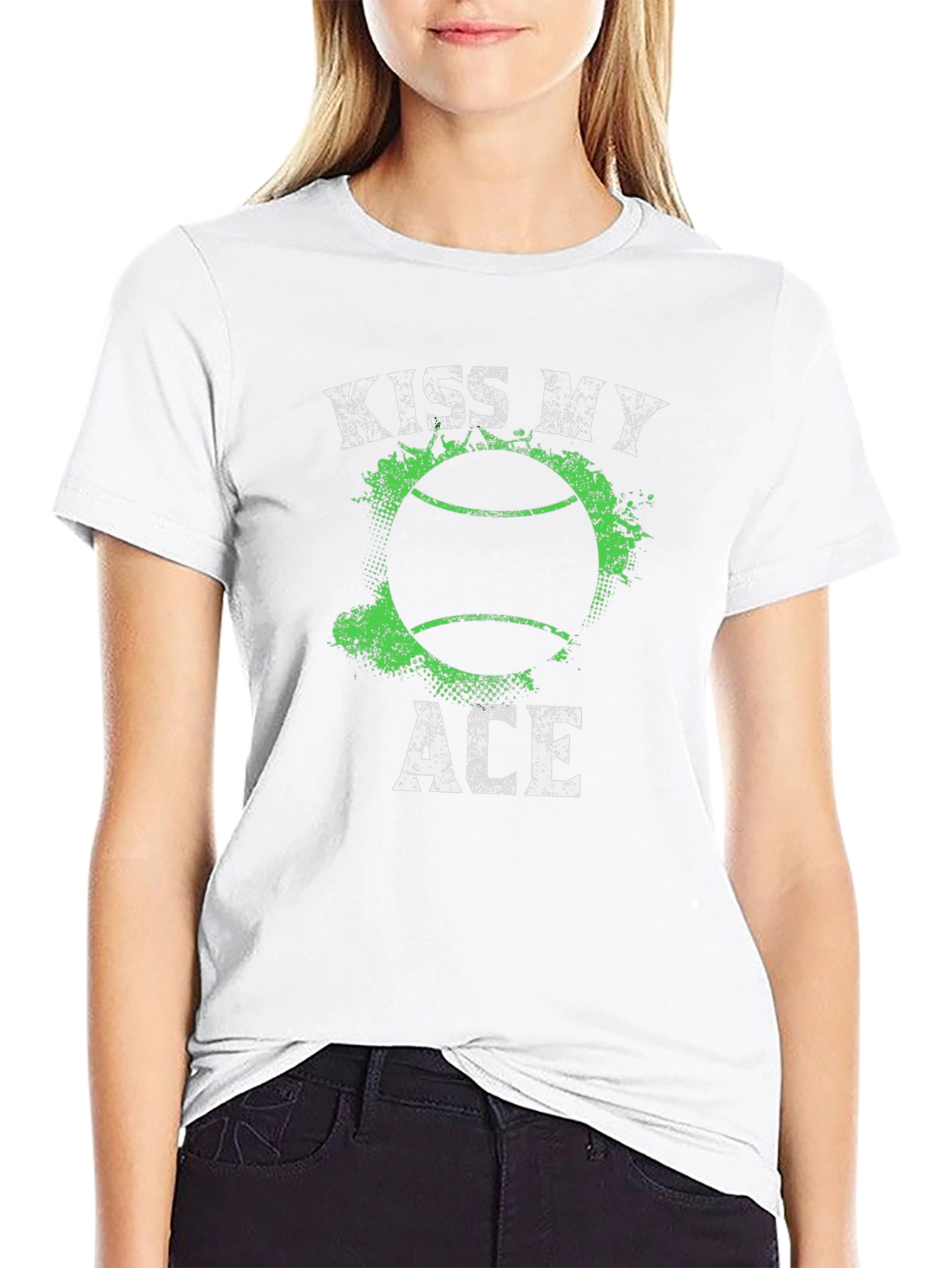 Kiss My Ace Tennis T-Shirt - Black Graphic Tee - 9
