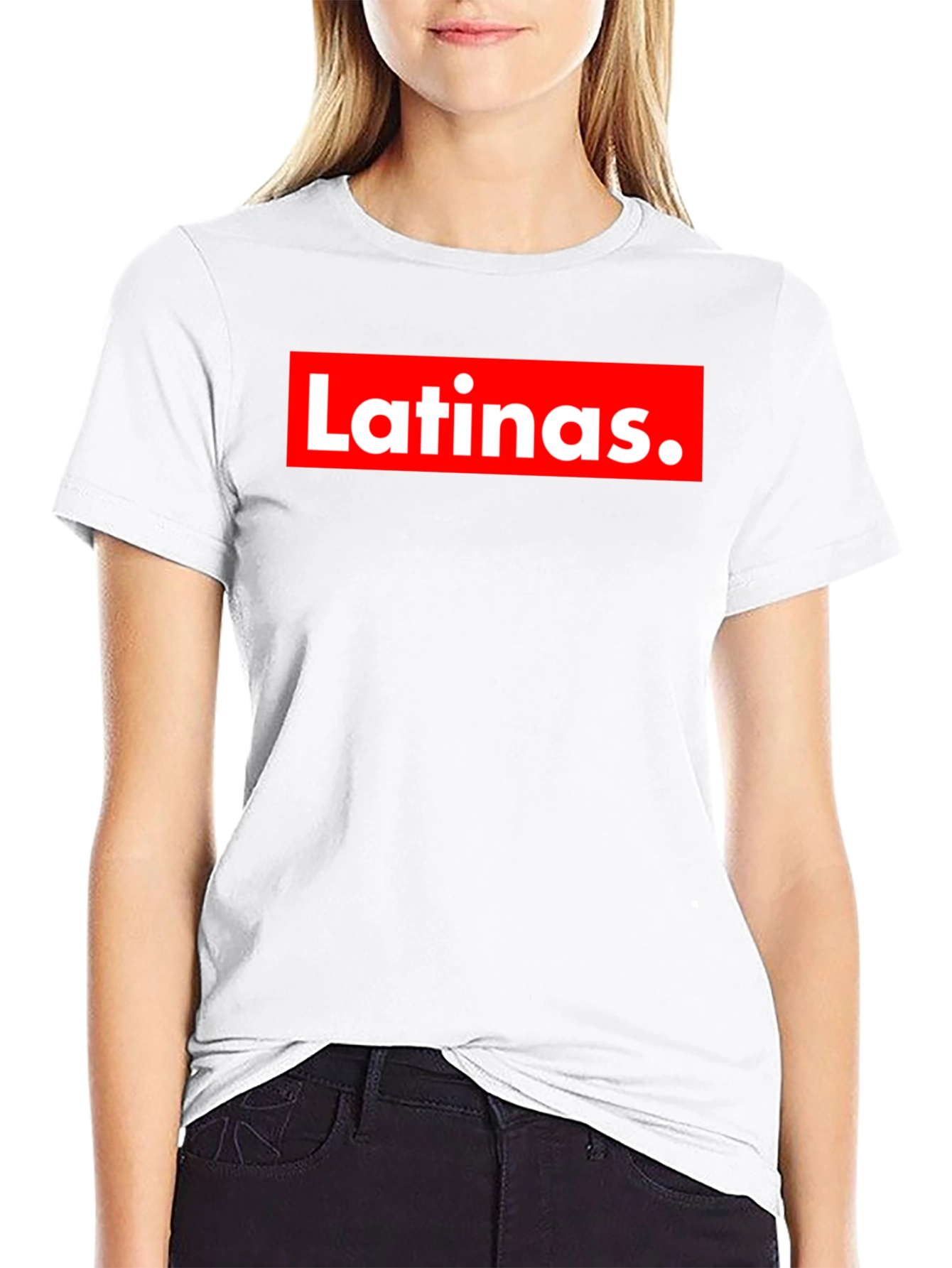Black Latinas Graphic Tee - Red Box Logo - Trendy Fashion Shirt view 9
