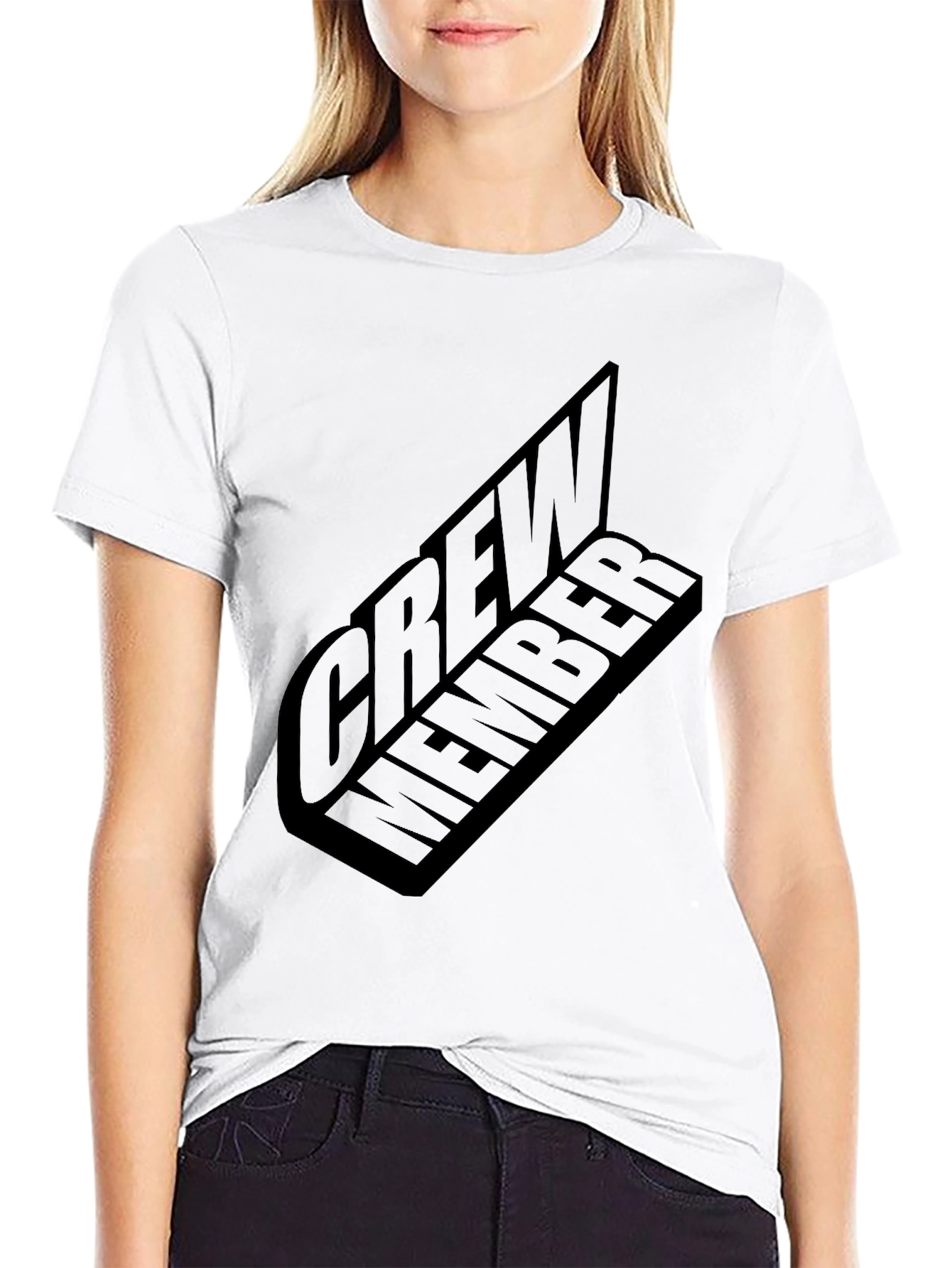 Black Crew Member Graphic Black T-Shirt view 9