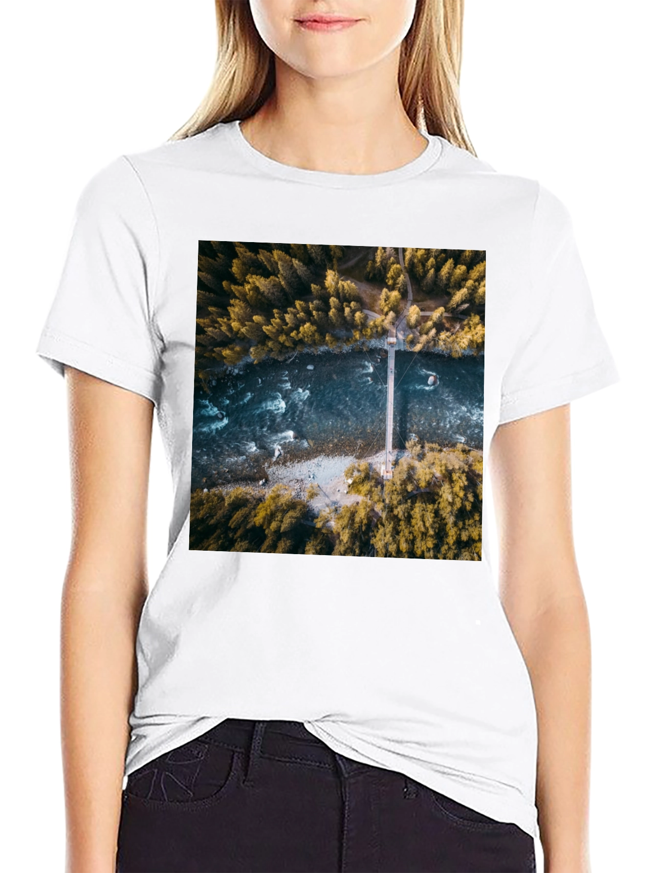 Black River Bridge Photo T-Shirt view 9