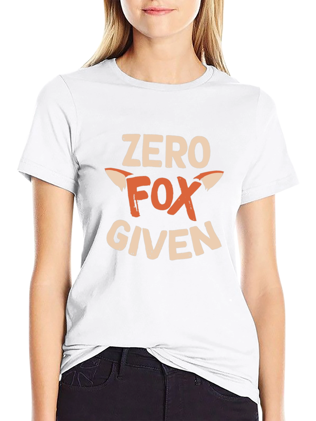 Black Zero Fox Given Graphic T-Shirt -  Funny Animal Tee view 9